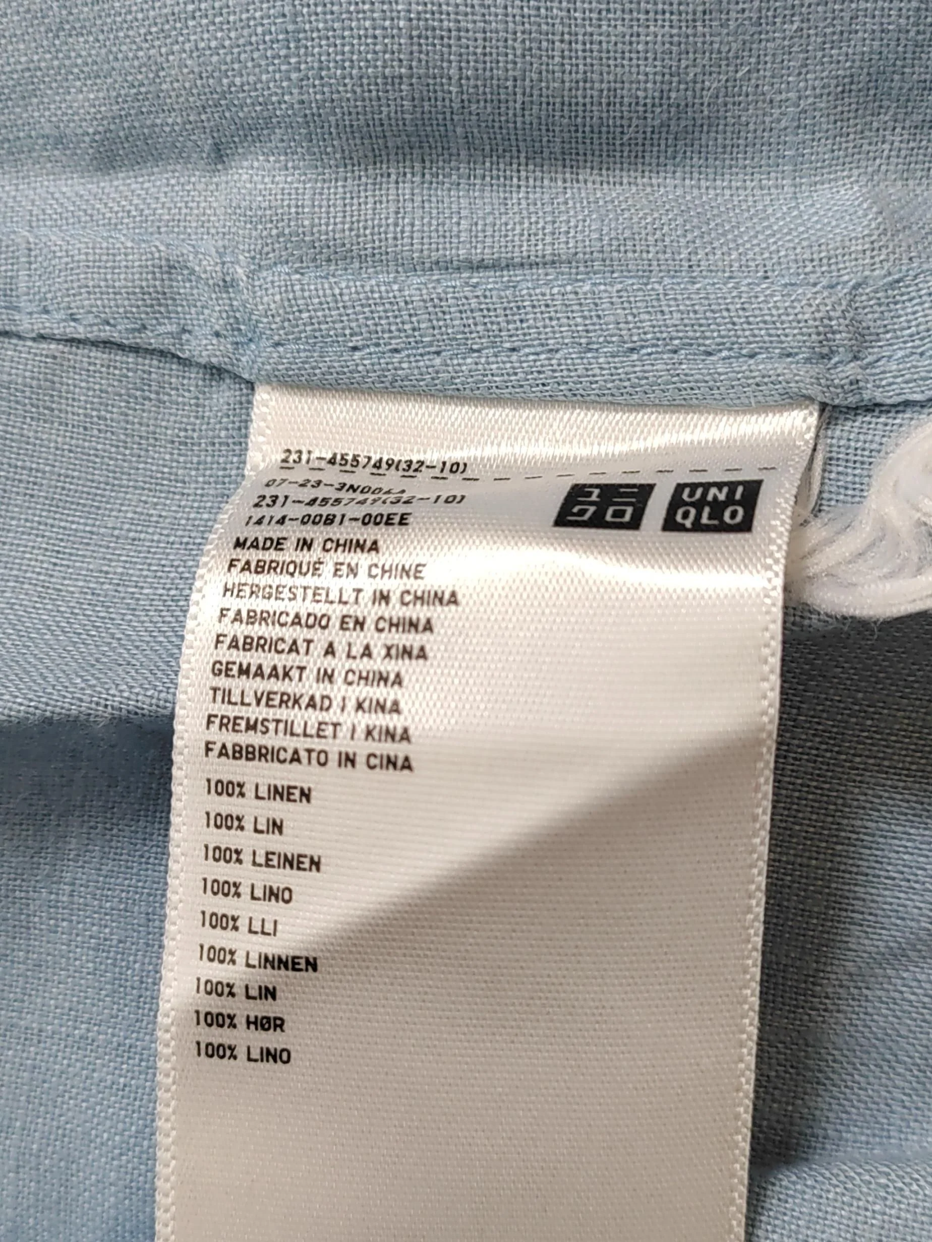 Uniqlo Women's Shirt S Blue 100% Linen Long Sleeve Collared Basic - Image 6