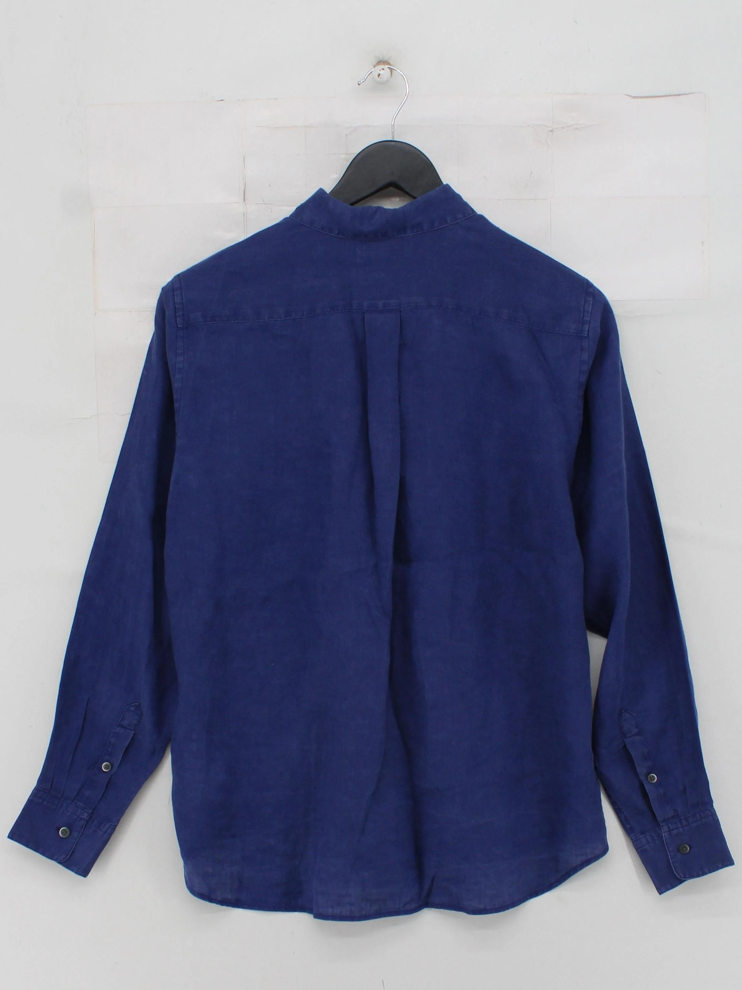 Uniqlo Women's Shirt S Blue 100% Other Long Sleeve Collared Basic - Image 2