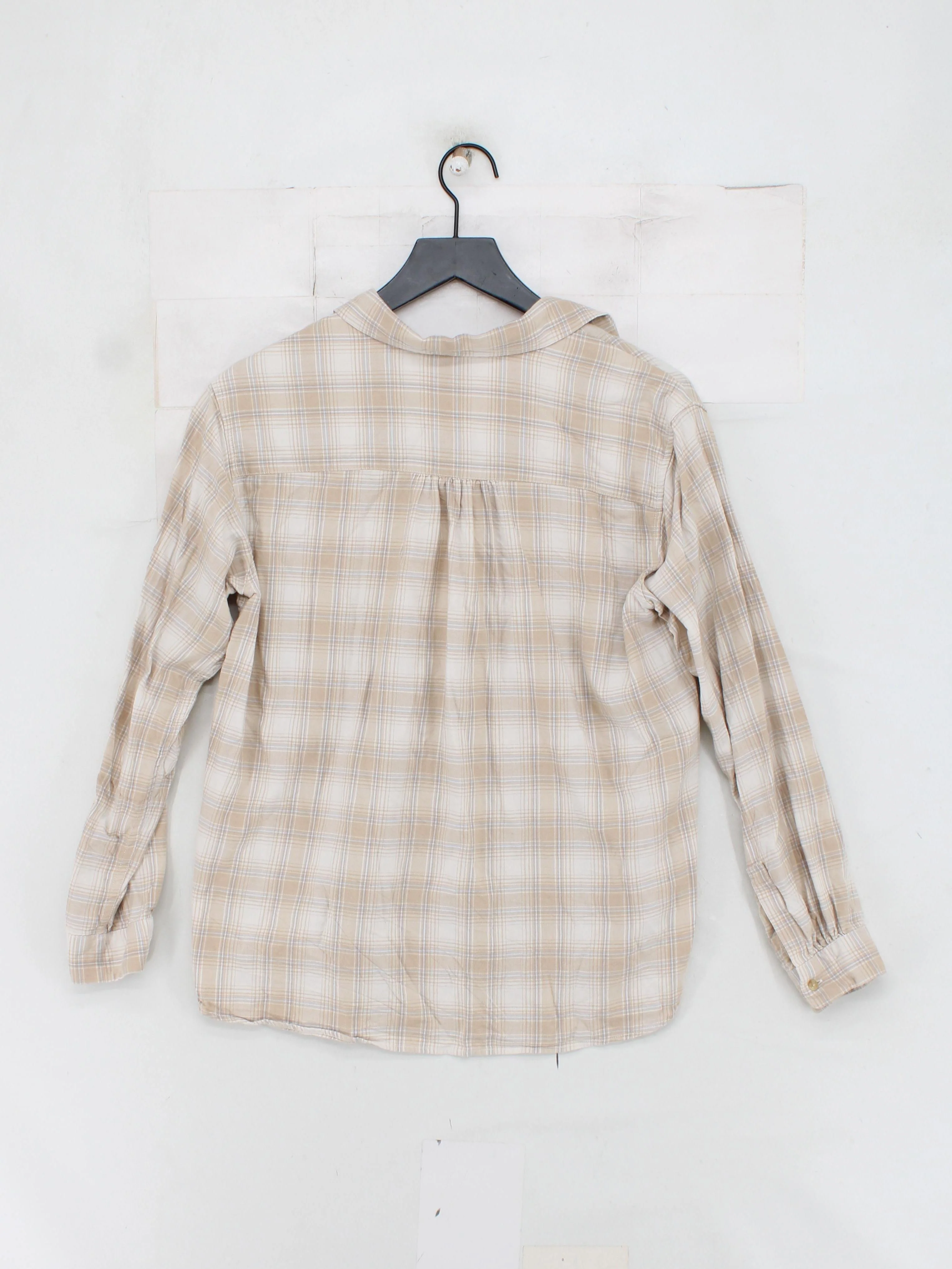 Uniqlo Women's Shirt S Cream Cotton with Acrylic, Viscose Basic - Image 2