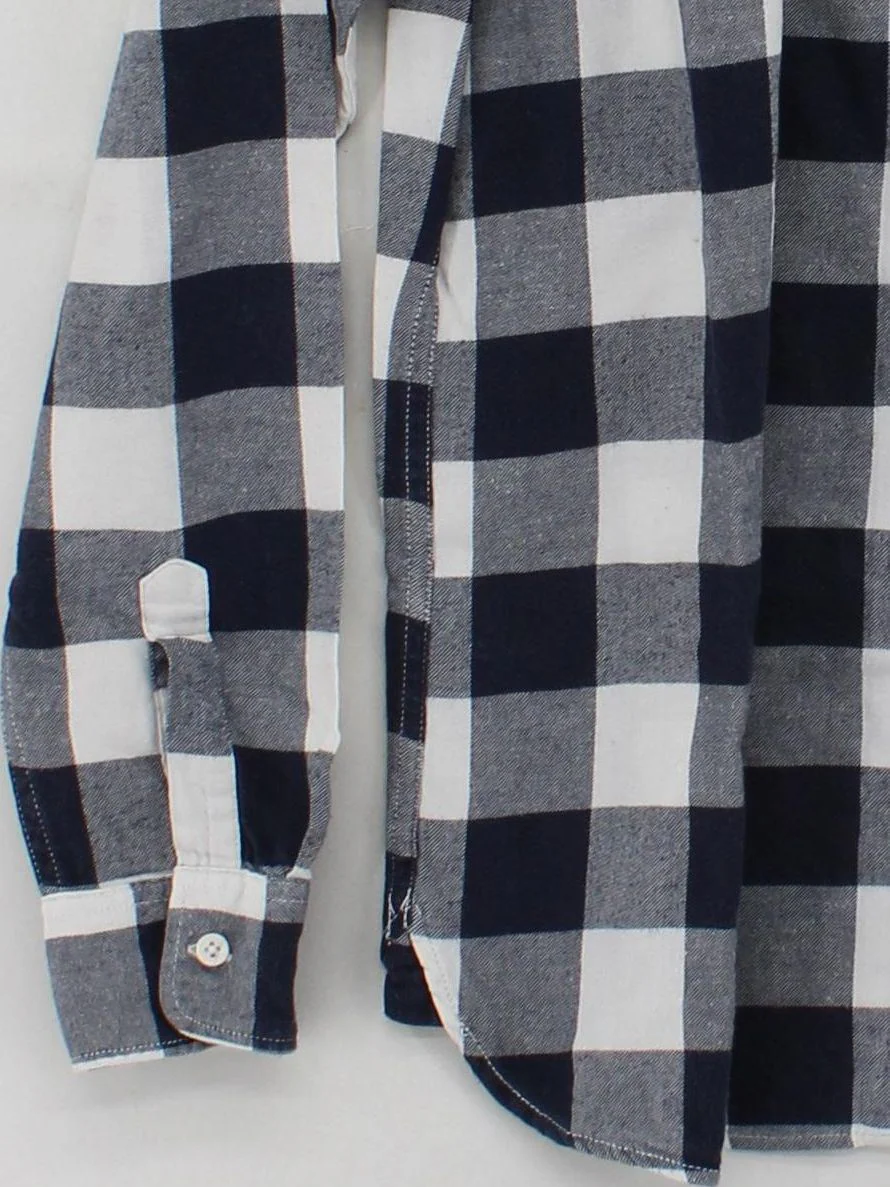 Uniqlo Women's Shirt S Multi Checkered 100% Cotton Long Sleeve Collared Basic - Image 4
