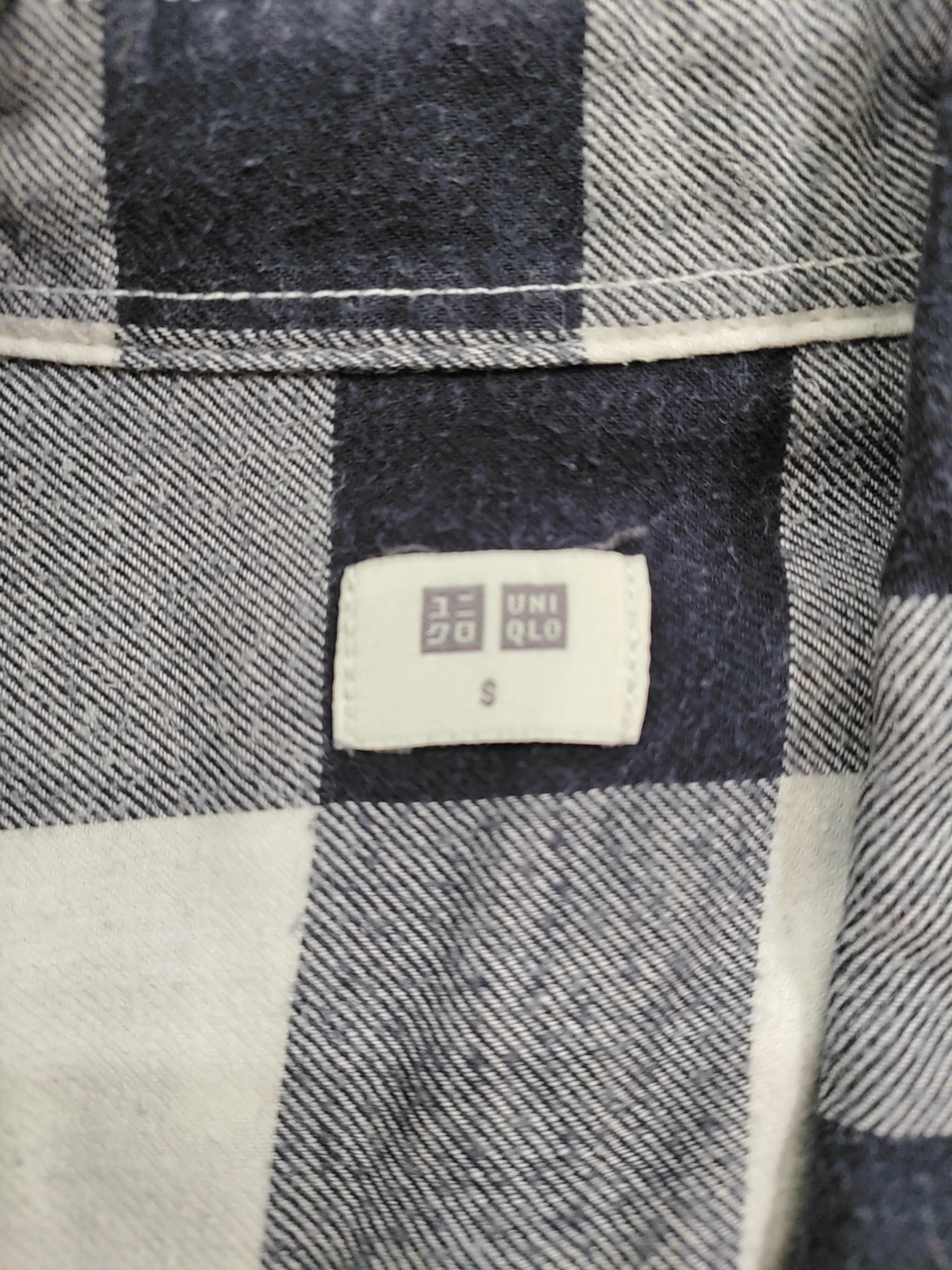 Uniqlo Women's Shirt S Multi Checkered 100% Cotton Long Sleeve Collared Basic - Image 5
