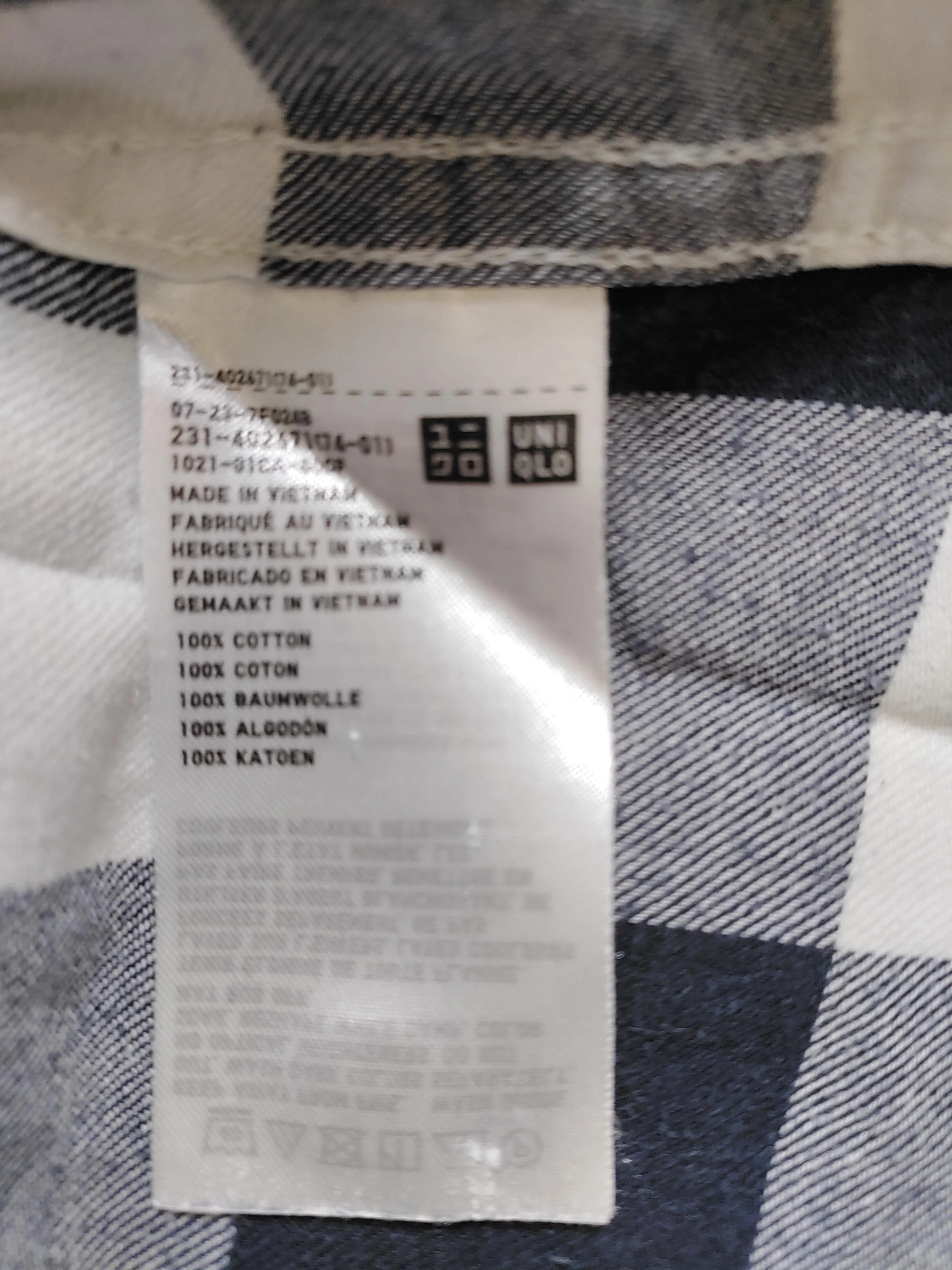 Uniqlo Women's Shirt S Multi Checkered 100% Cotton Long Sleeve Collared Basic - Image 6