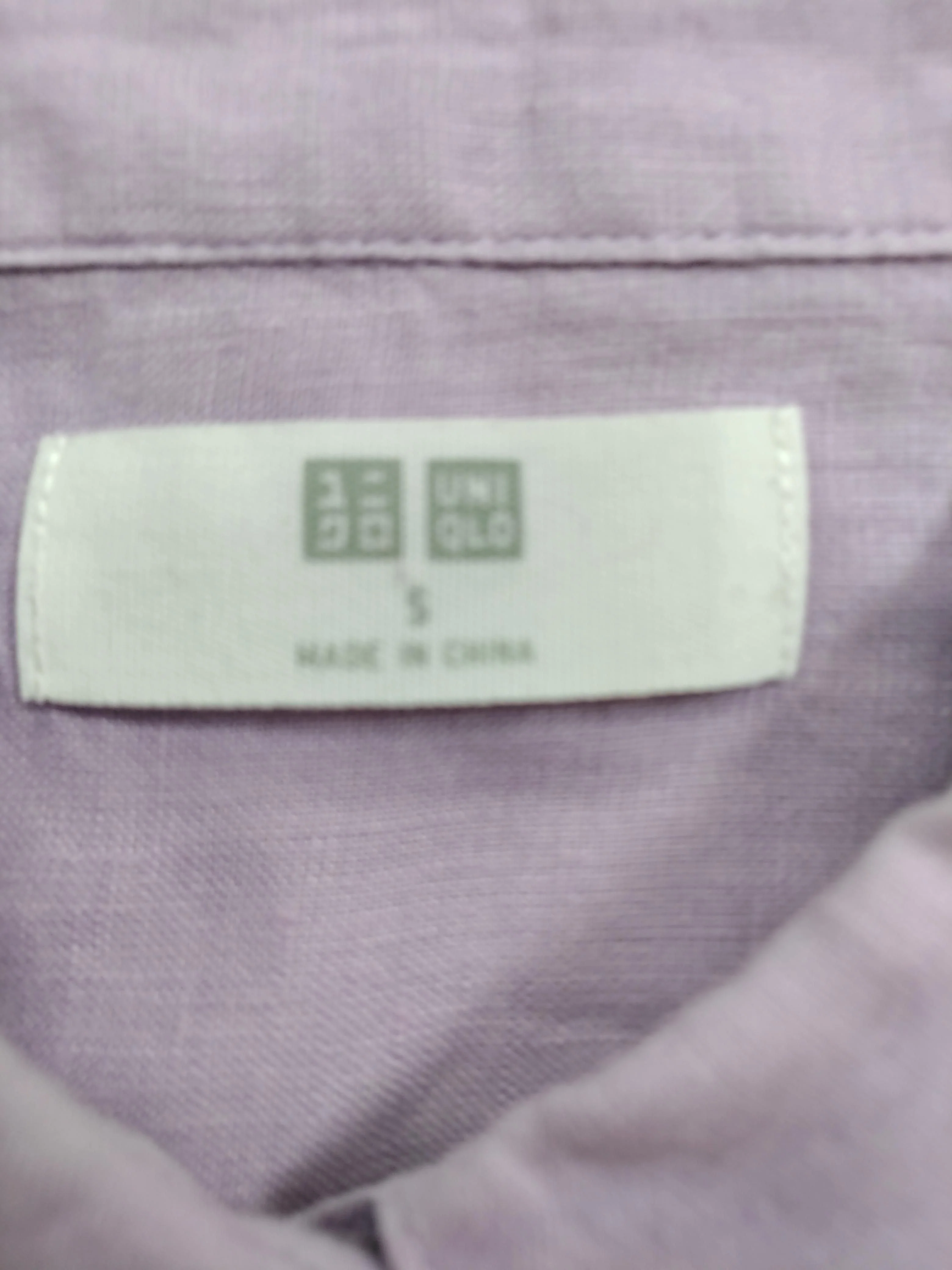 Uniqlo Women's Shirt S Purple 100% Linen Long Sleeve Collared Basic - Image 5