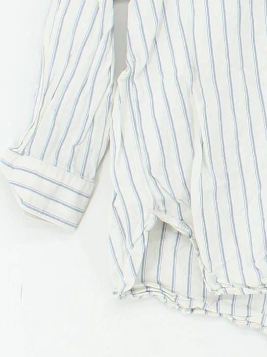 Uniqlo Women's Shirt S White Rayon with Linen, Cotton Basic - Image 4