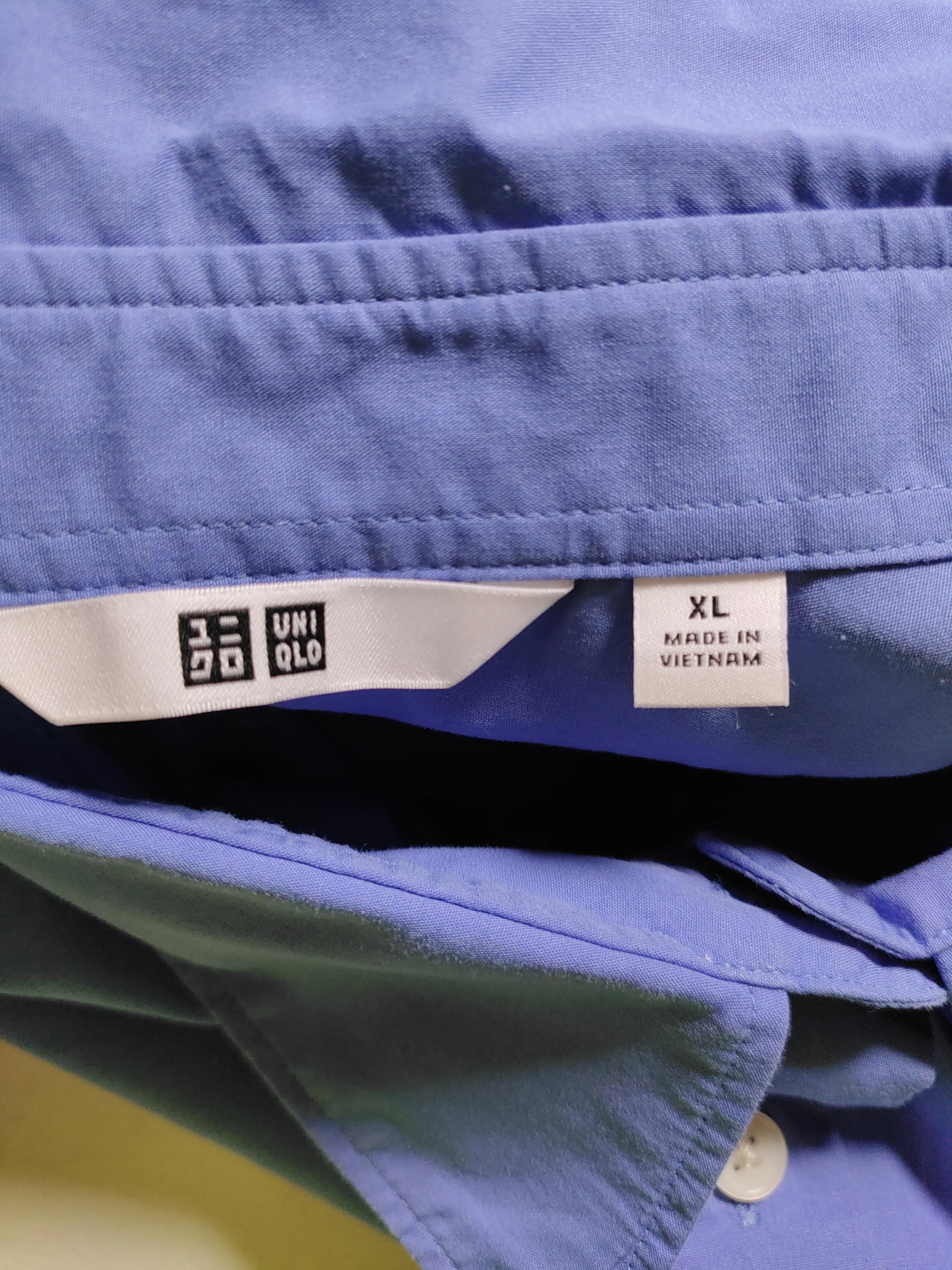 Uniqlo Women's Shirt XL Blue 100% Cotton Long Sleeve Collared Basic - Image 5