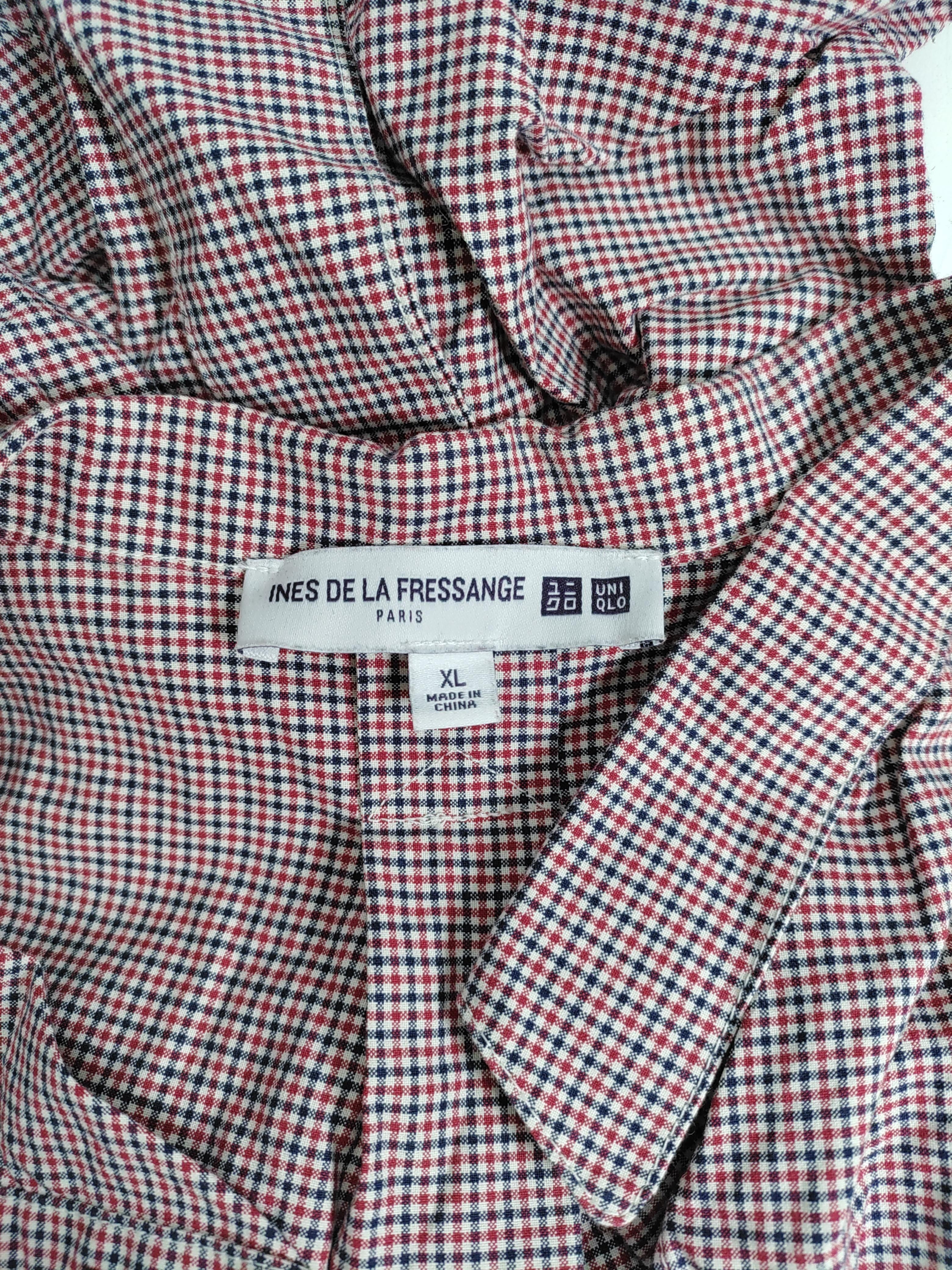 Uniqlo Women's Shirt XL Multi Checkered 100% Cotton Long Sleeve Collared Basic - Image 5