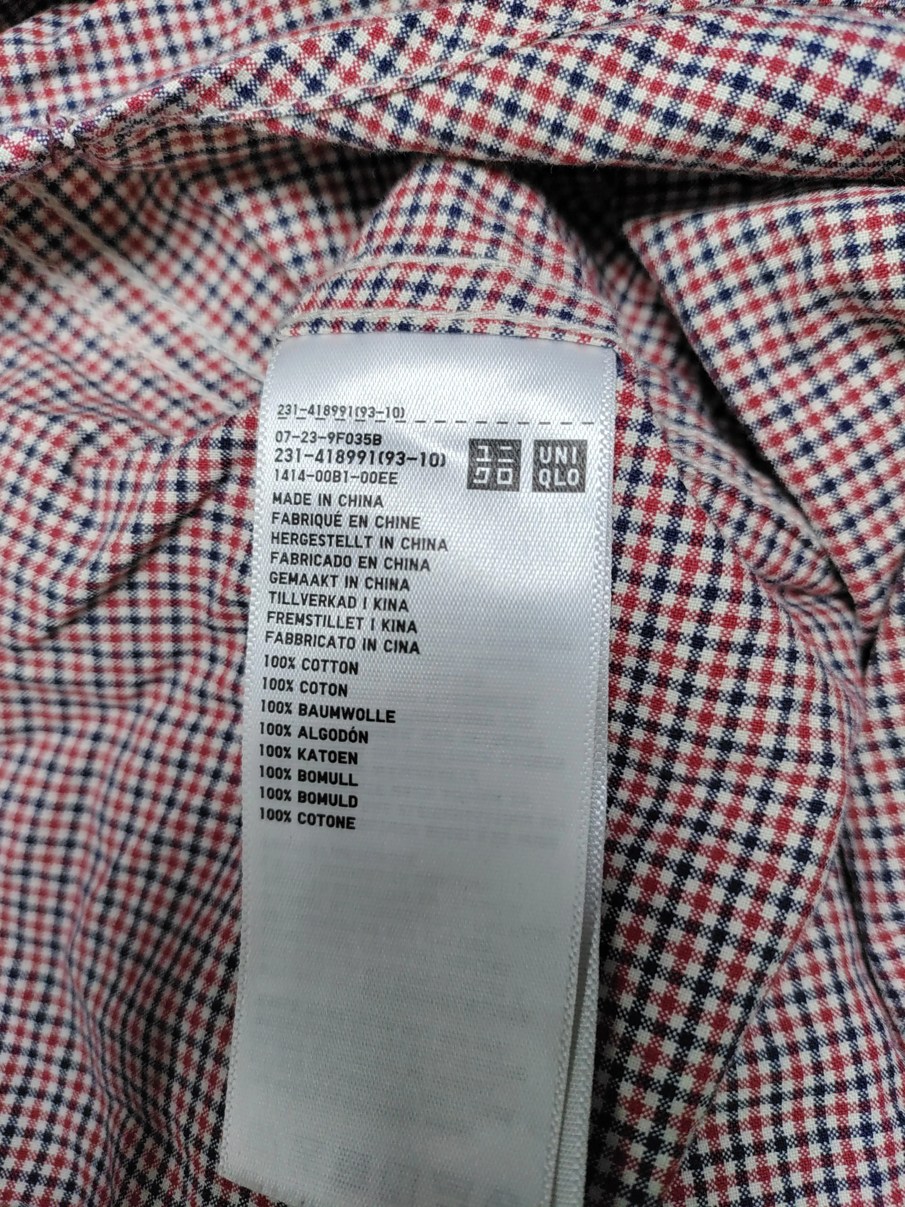 Uniqlo Women's Shirt XL Multi Checkered 100% Cotton Long Sleeve Collared Basic - Image 6