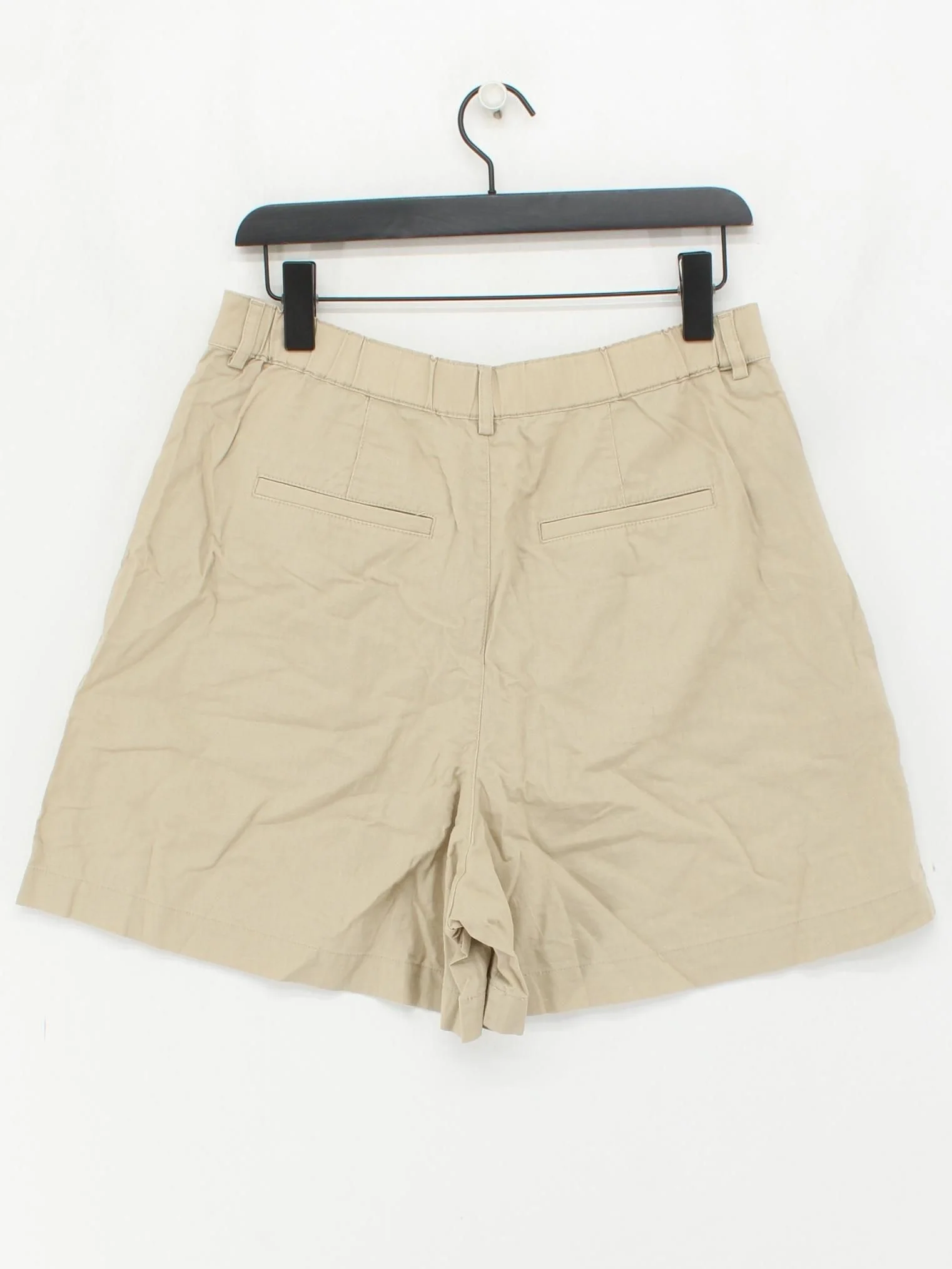 Uniqlo Women's Shorts L Cream Cotton with Linen Mom - Image 2