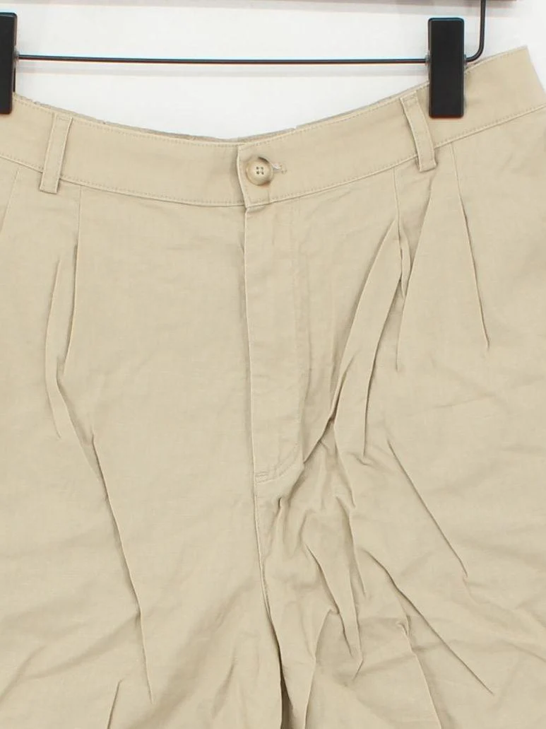 Uniqlo Women's Shorts L Cream Cotton with Linen Mom - Image 3