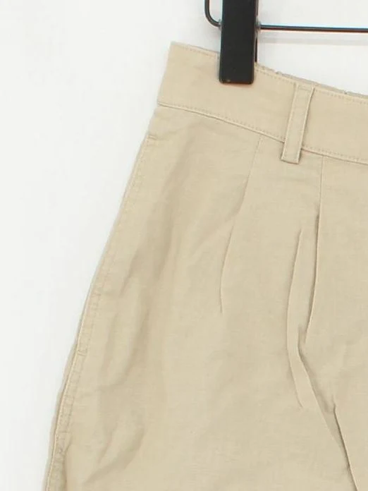 Uniqlo Women's Shorts L Cream Cotton with Linen Mom - Image 4