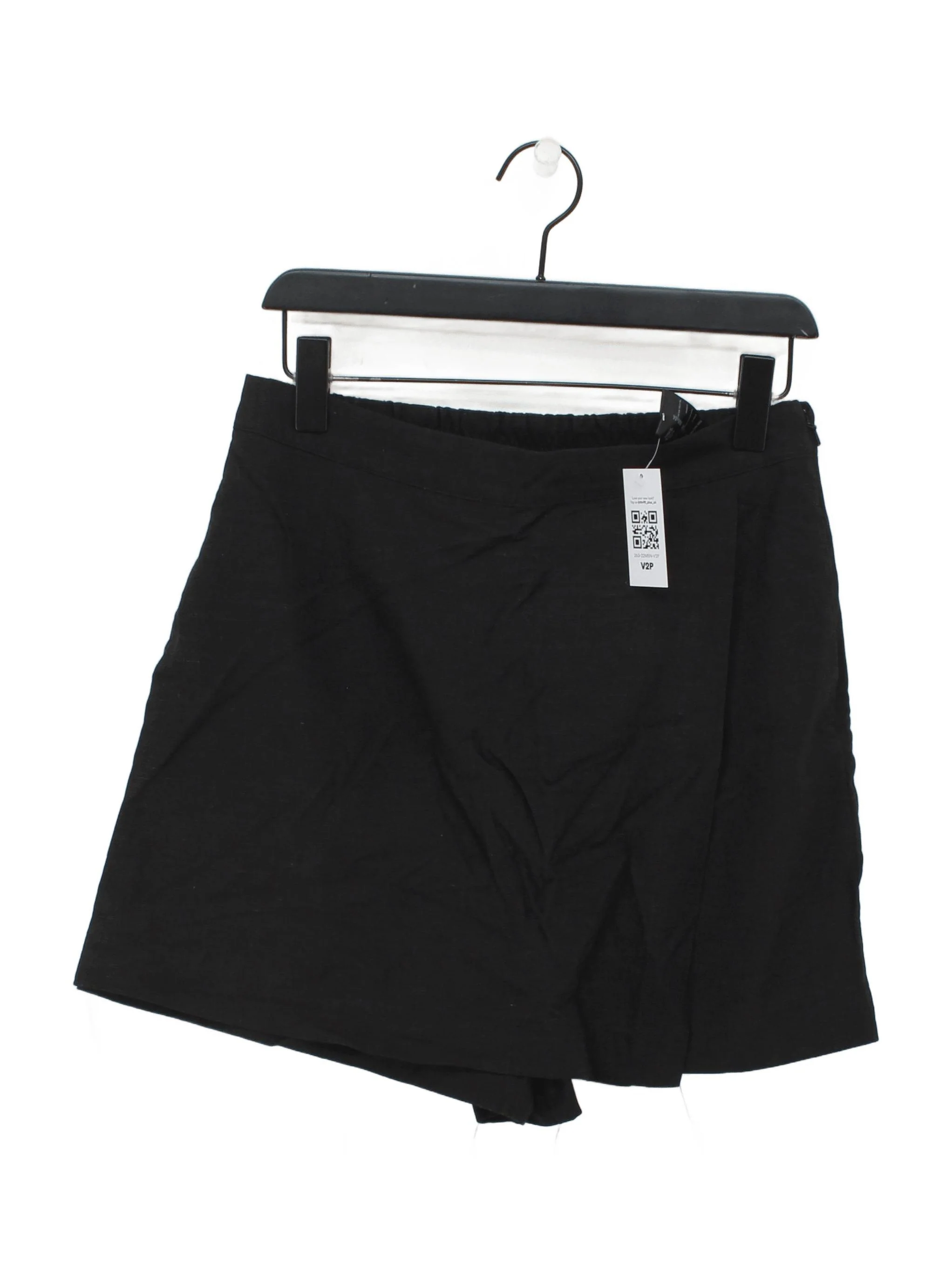 Uniqlo Women's Shorts M Black Viscose with Linen, Polyester Mom