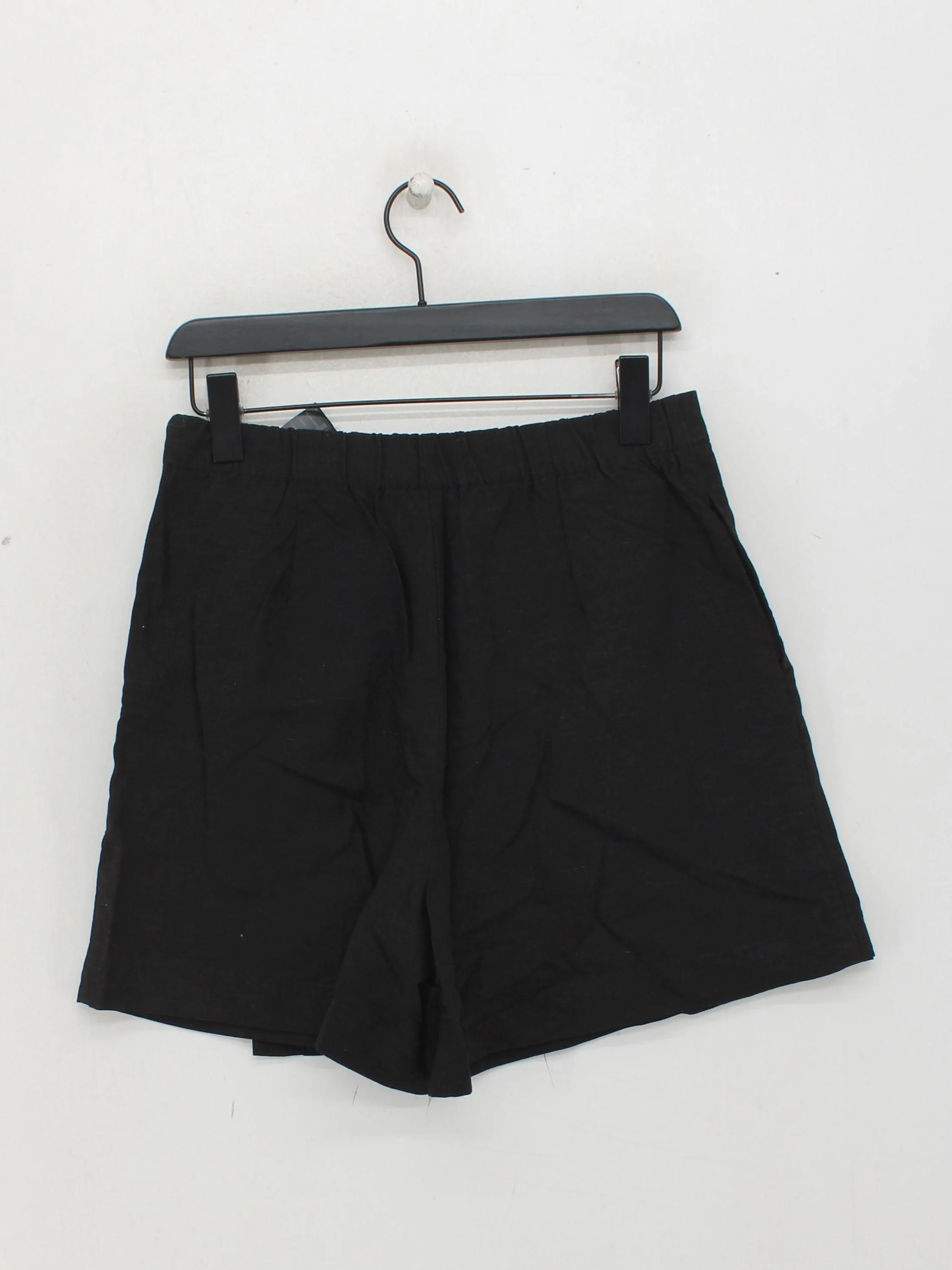 Uniqlo Women's Shorts M Black Viscose with Linen, Polyester Mom - Image 2