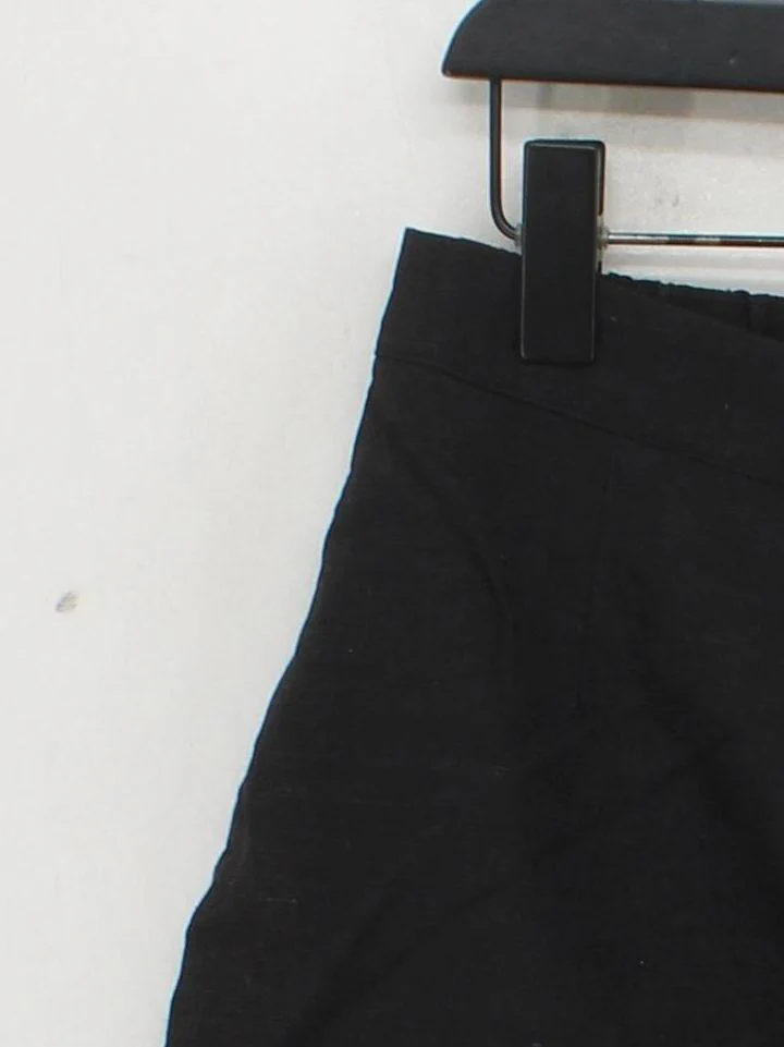 Uniqlo Women's Shorts M Black Viscose with Linen, Polyester Mom - Image 4