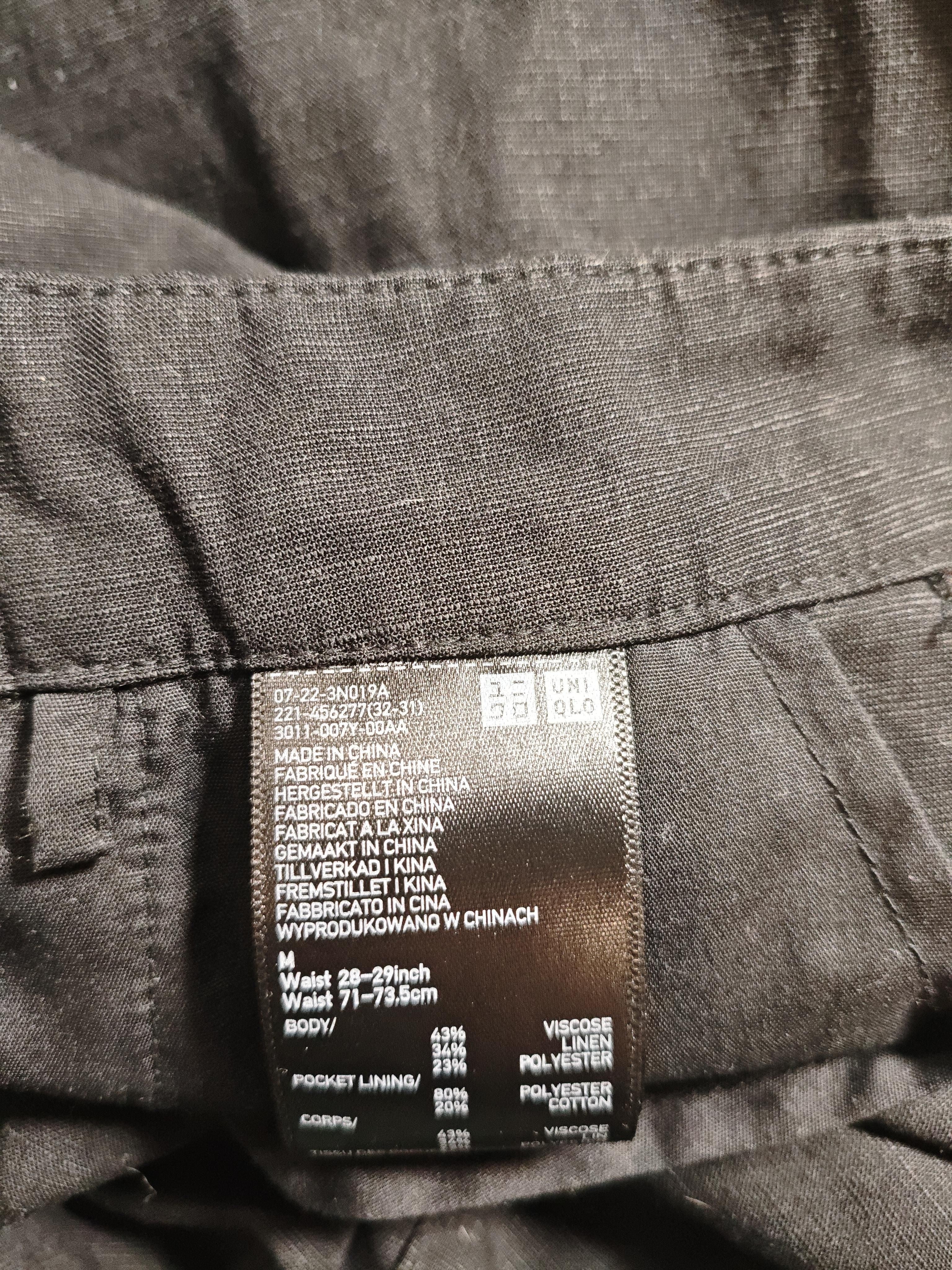 Uniqlo Women's Shorts M Black Viscose with Linen, Polyester Sweat - Image 5