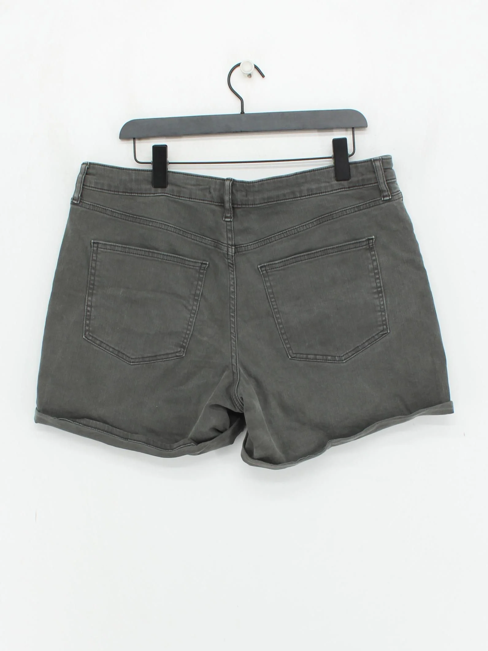 Uniqlo Women's Shorts W 32 in Grey Cotton with Polyester, Elastane Cut-Off - Image 2