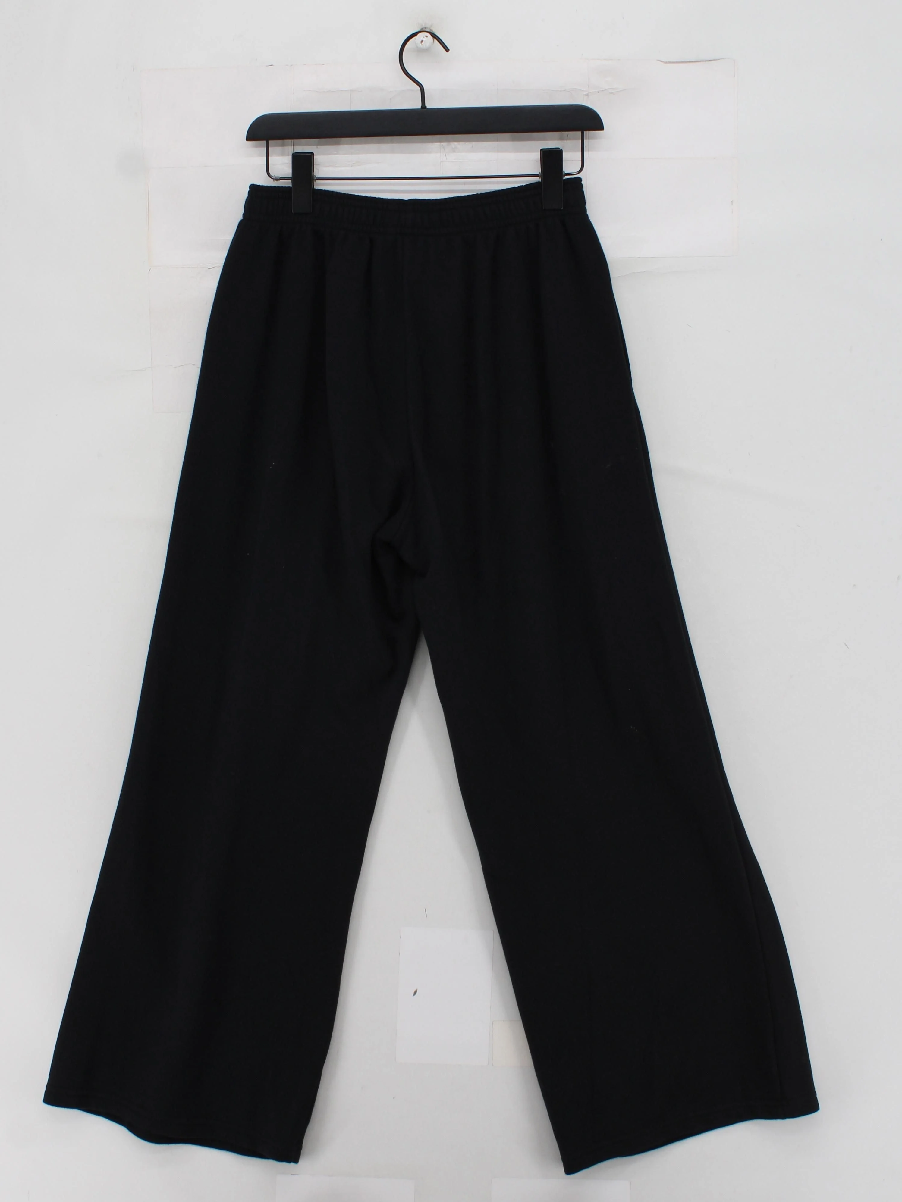 Uniqlo Women's Sports Bottoms S Black 100% Cotton Wide-Leg Sweatpants - Image 2