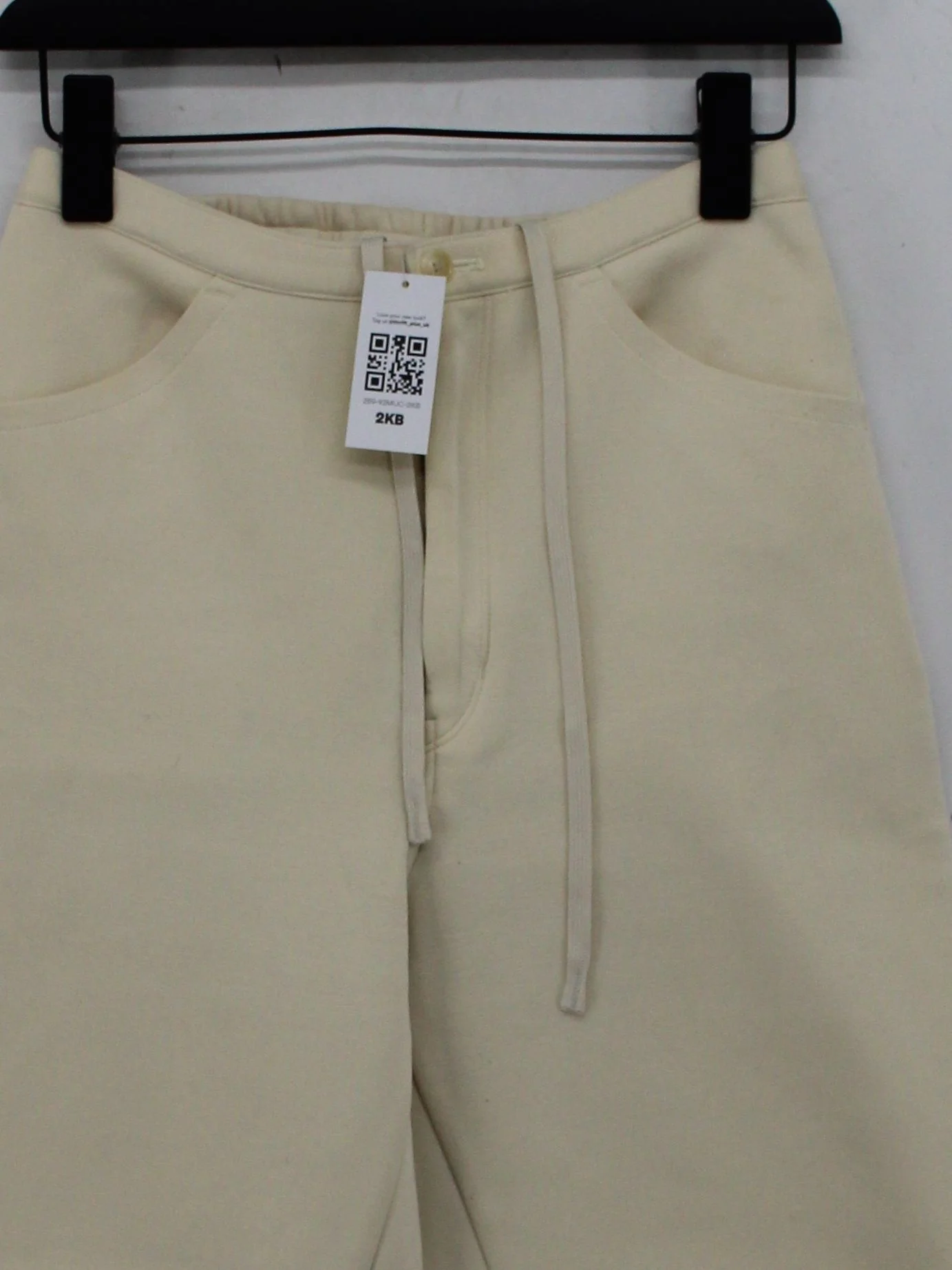 Uniqlo Women's Sports Bottoms S Cream Cotton with Polyester Sweatpants - Image 3