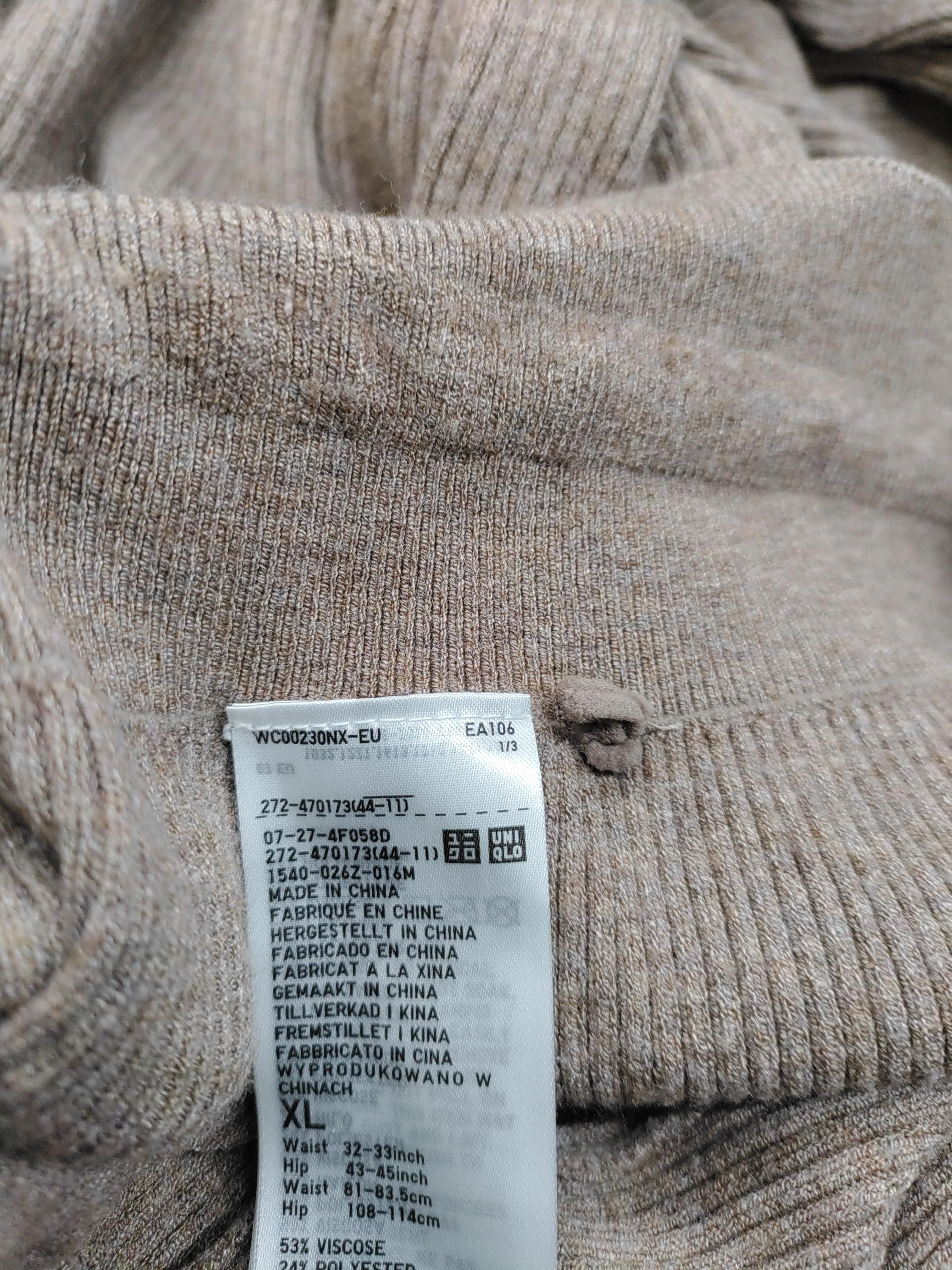 Uniqlo Women's Sports Bottoms XL Brown Viscose with Polyester, Nylon Sweatpants - Image 5