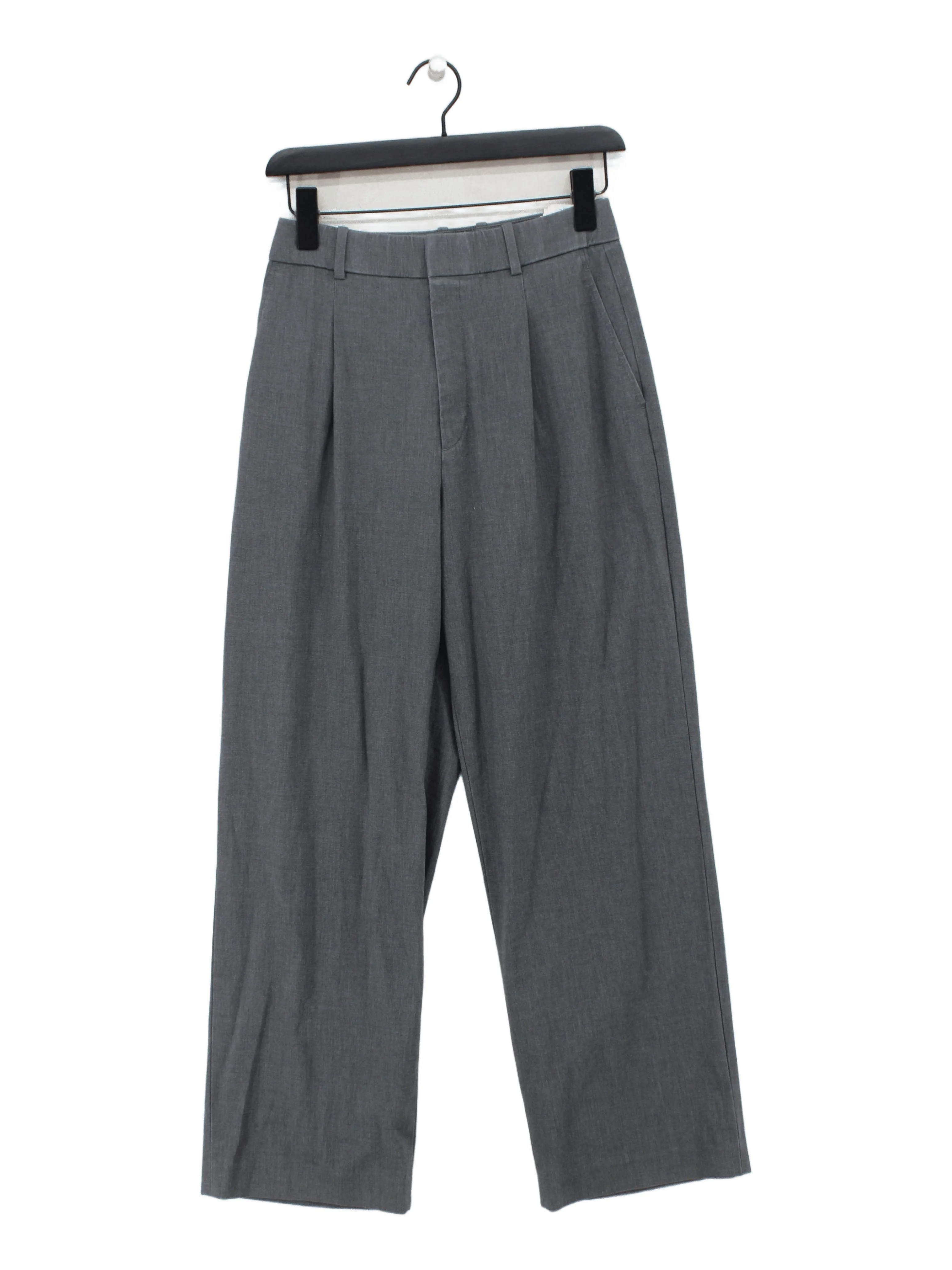 Uniqlo Women's Suit Trousers S Grey Polyester with Viscose, Elastane Dress Pants