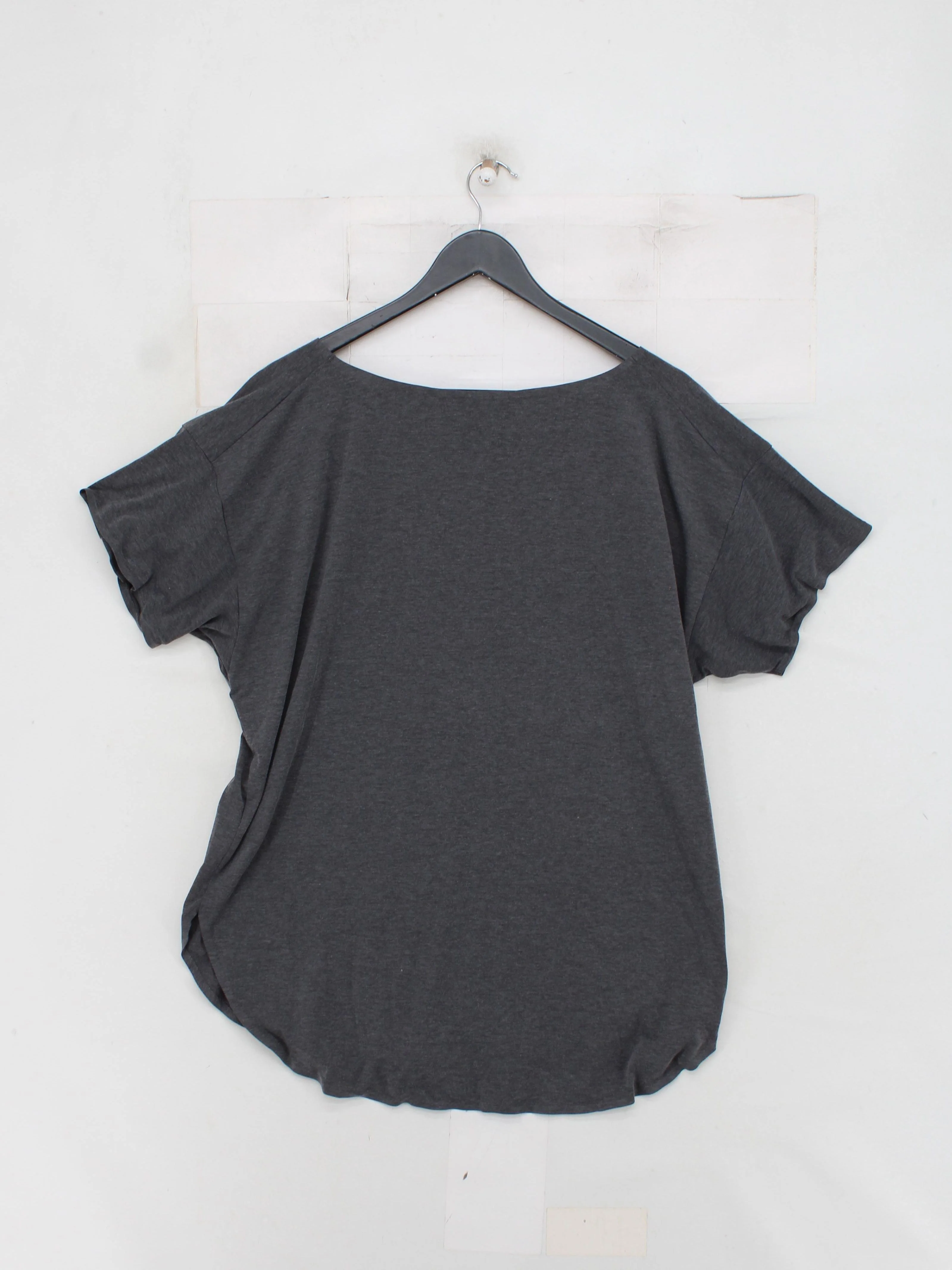 Uniqlo Women's T-Shirt L Grey Polyester with Lyocell Modal, Elastane Basic - Image 2