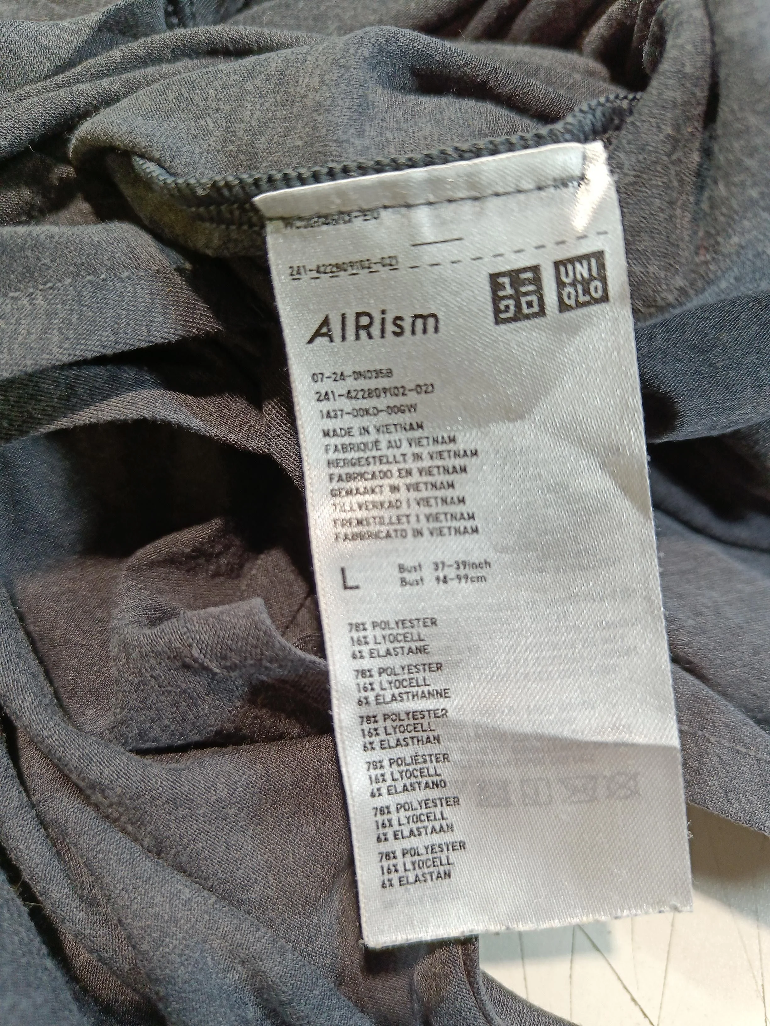 Uniqlo Women's T-Shirt L Grey Polyester with Lyocell Modal, Elastane Basic - Image 6