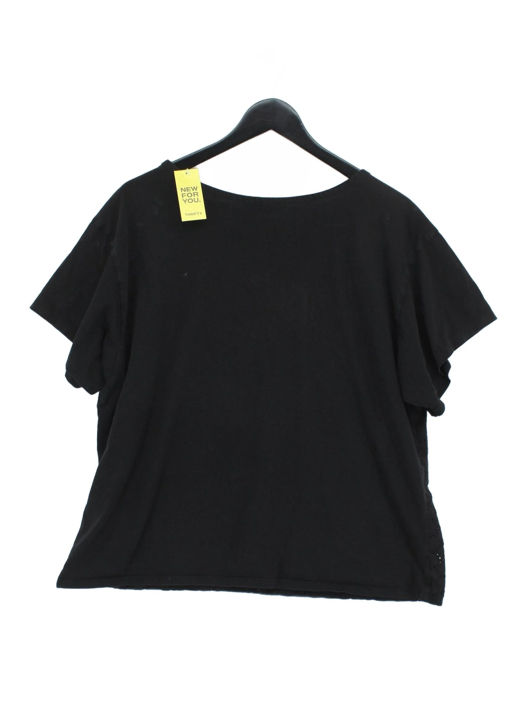 Uniqlo Women's T-Shirt M Black 100% Cotton Short Sleeve Round Neck Basic