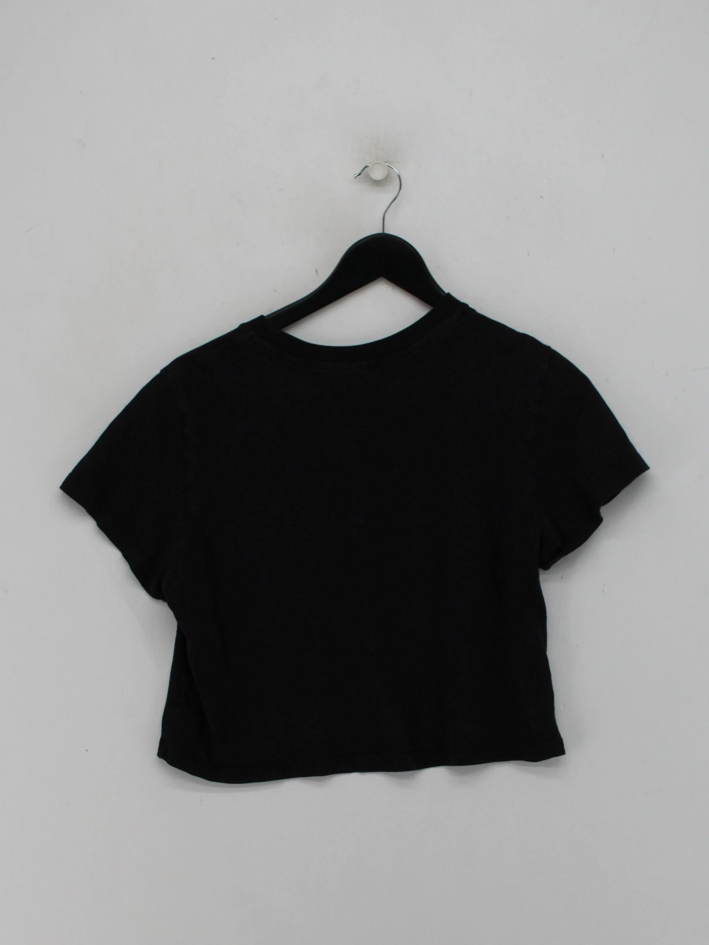 Uniqlo Women's T-Shirt M Black 100% Other Short Sleeve Mock Neck Basic - Image 2