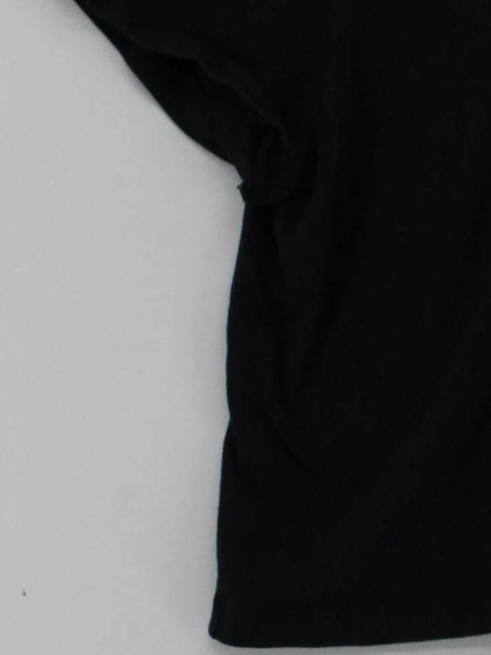 Uniqlo Women's T-Shirt M Black 100% Other Short Sleeve Mock Neck Basic - Image 4