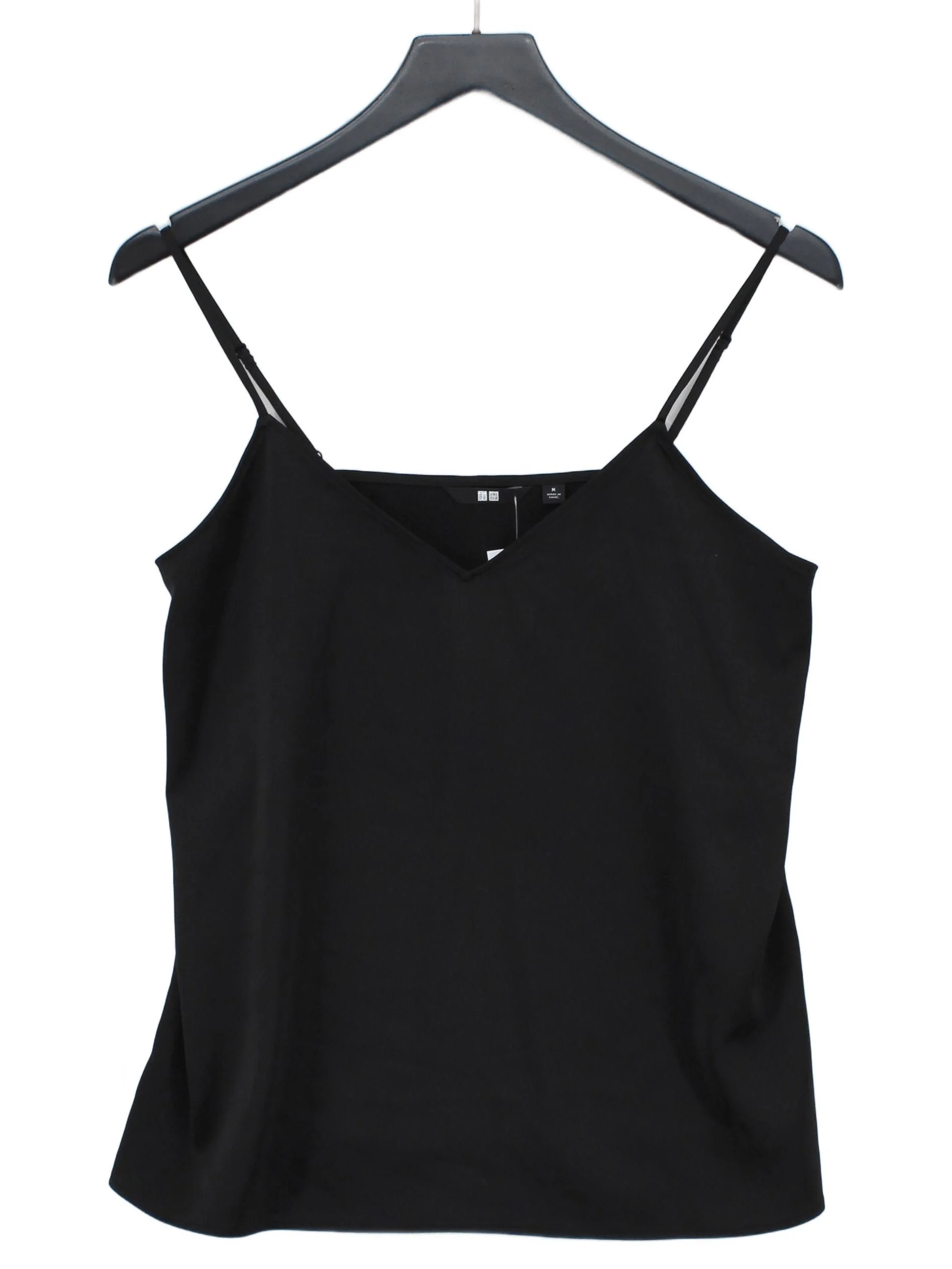 Uniqlo Women's T-Shirt M Black Polyester with Elastane Camisole