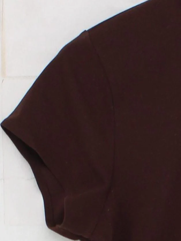 Uniqlo Women's T-Shirt M Brown Polyester with Elastane Basic - Image 4