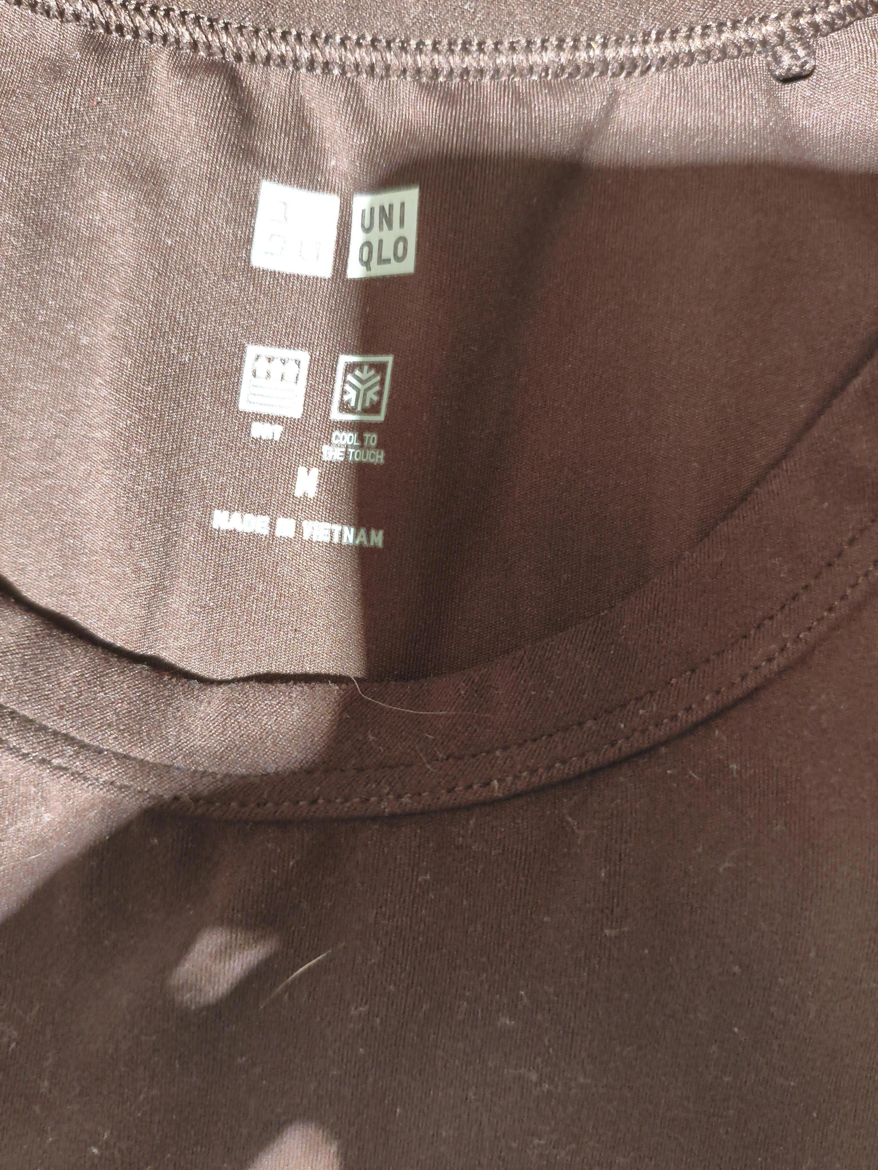 Uniqlo Women's T-Shirt M Brown Polyester with Elastane Basic - Image 5
