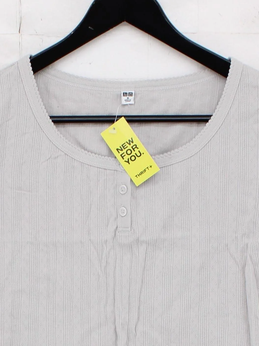 Uniqlo Women's T-Shirt M Grey Cotton with Polyester Basic - Image 3
