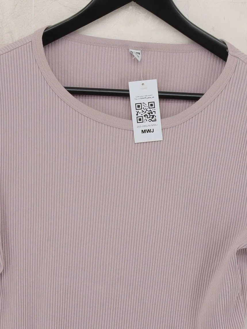 Uniqlo Women's T-Shirt M Purple 100% Cotton Short Sleeve Round Neck Basic - Image 3