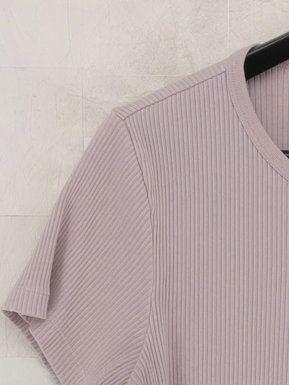 Uniqlo Women's T-Shirt M Purple 100% Cotton Short Sleeve Round Neck Basic - Image 4