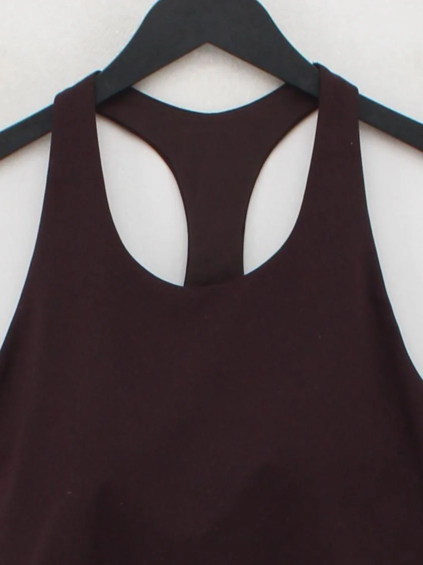 Uniqlo Women's T-Shirt S Brown Polyester with Elastane, Polyamide Basic - Image 3
