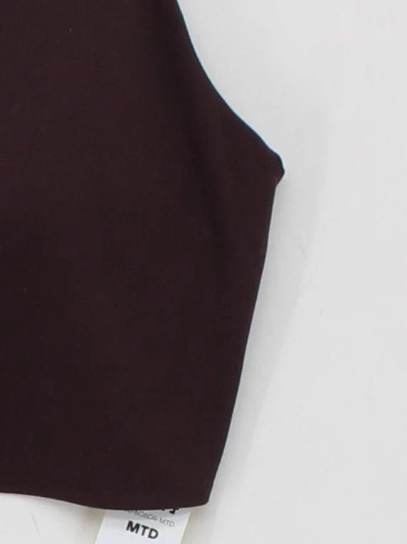 Uniqlo Women's T-Shirt S Brown Polyester with Elastane, Polyamide Basic - Image 4