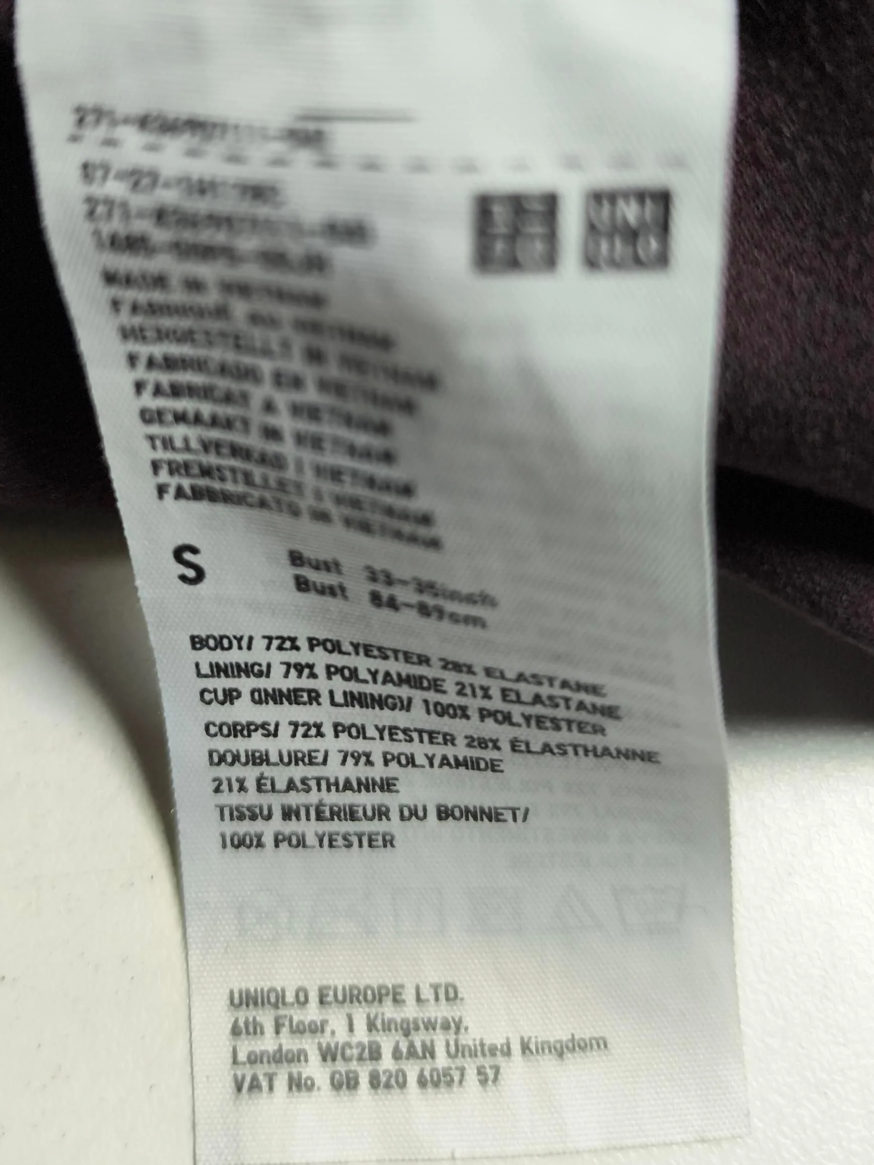 Uniqlo Women's T-Shirt S Brown Polyester with Elastane, Polyamide Basic - Image 7