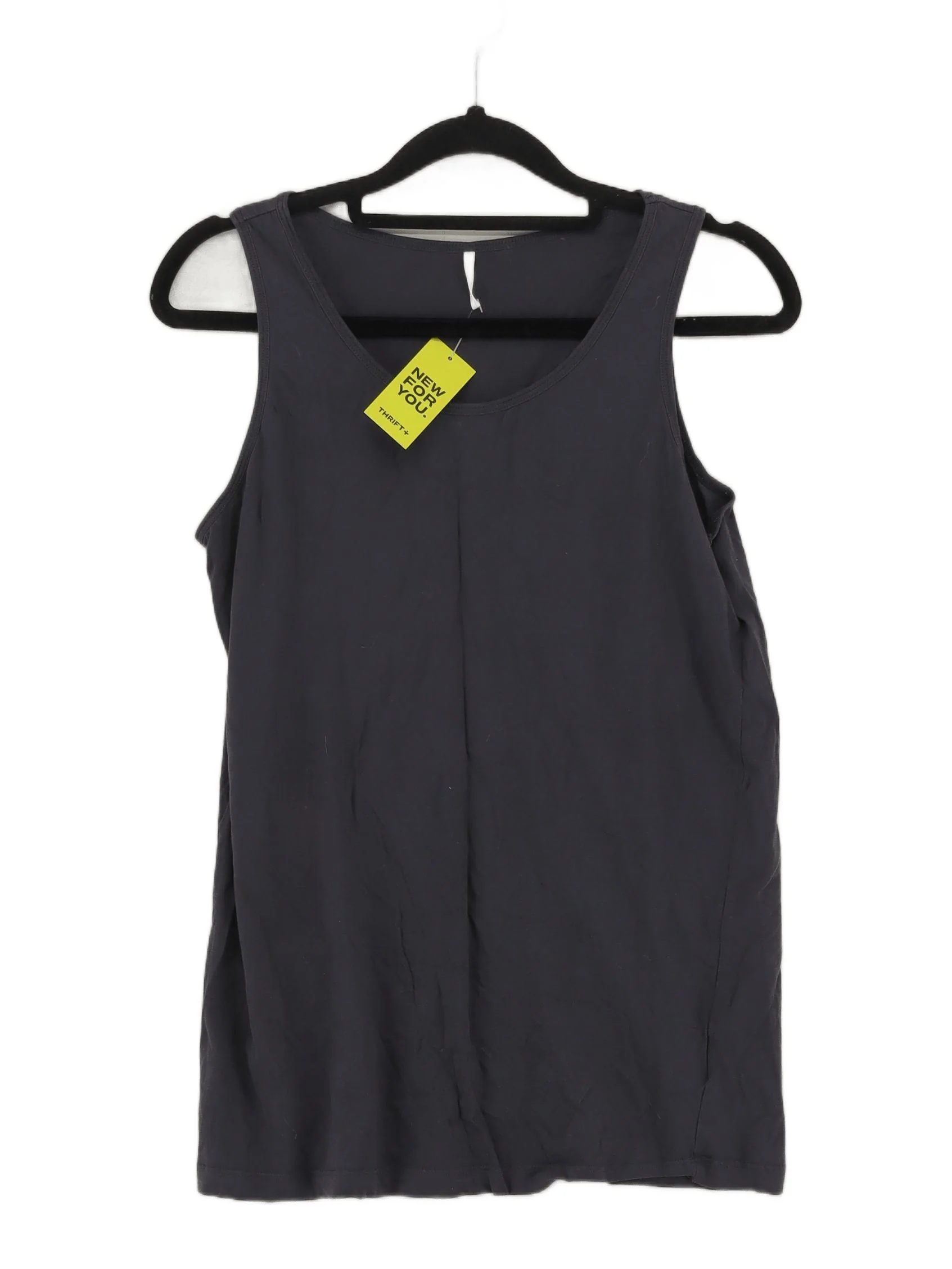Uniqlo Women's T-Shirt S Grey 100% Cotton Sleeveless V-Neck Basic