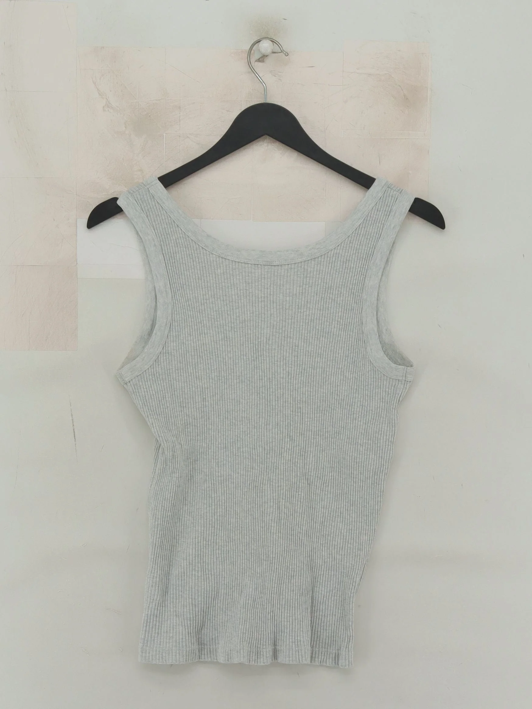 Uniqlo Women's T-Shirt S Grey Cotton with Elastane, Polyester Basic - Image 2