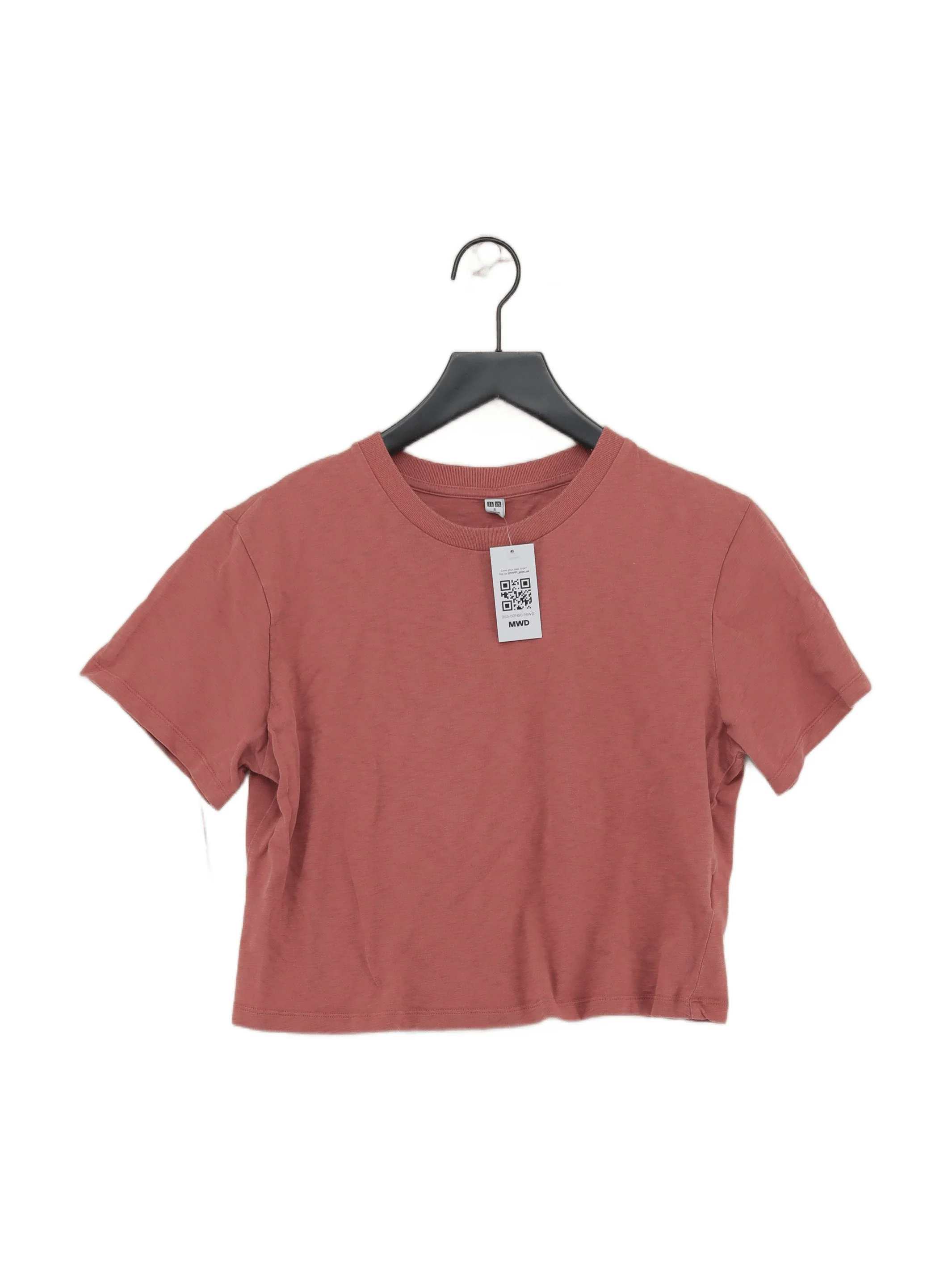 Uniqlo Women's T-Shirt S Pink 100% Cotton Short Sleeve Round Neck Basic