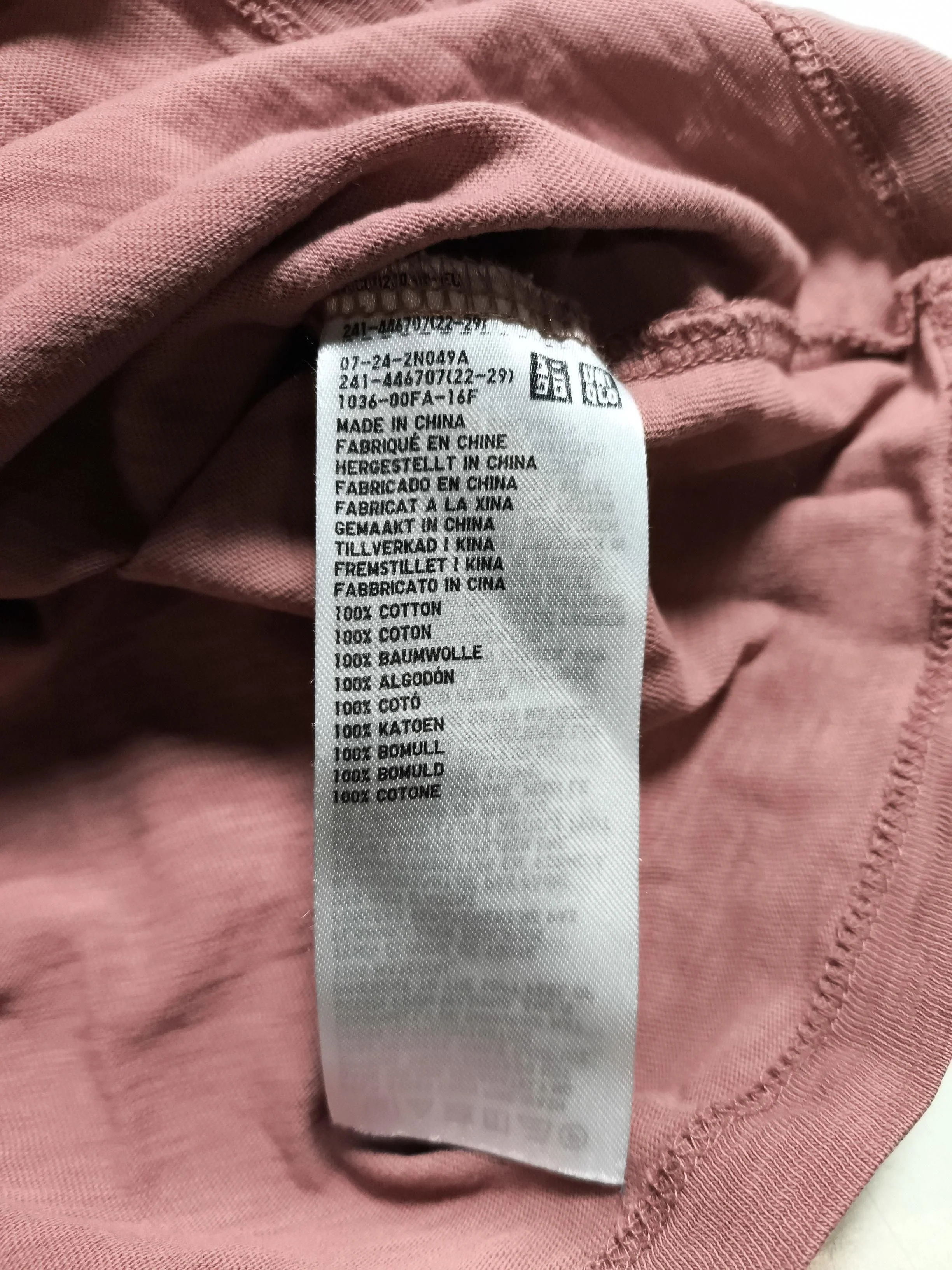 Uniqlo Women's T-Shirt S Pink 100% Cotton Short Sleeve Round Neck Basic - Image 6