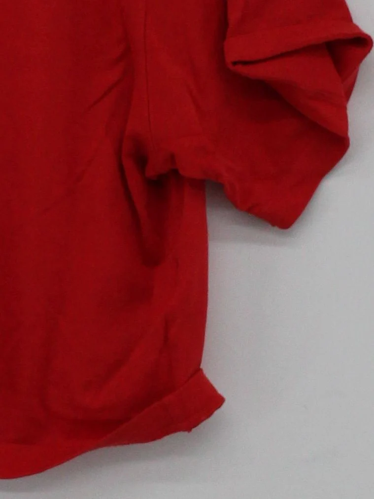 Uniqlo Women's T-Shirt S Red 100% Cotton Short Sleeve Round Neck Basic - Image 4
