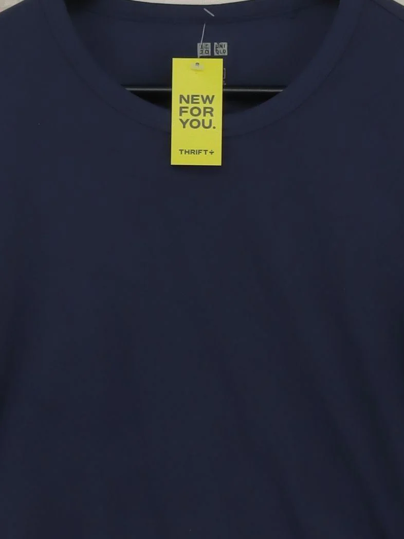 Uniqlo Women's T-Shirt XL Blue Polyester with Elastane Basic - Image 3