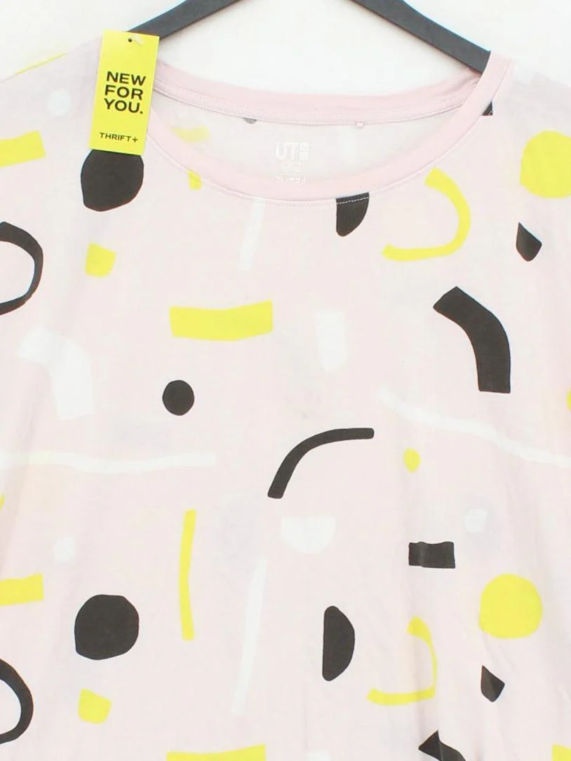 Uniqlo Women's T-Shirt XL Pink Cotton with Lyocell Modal Basic - Image 3