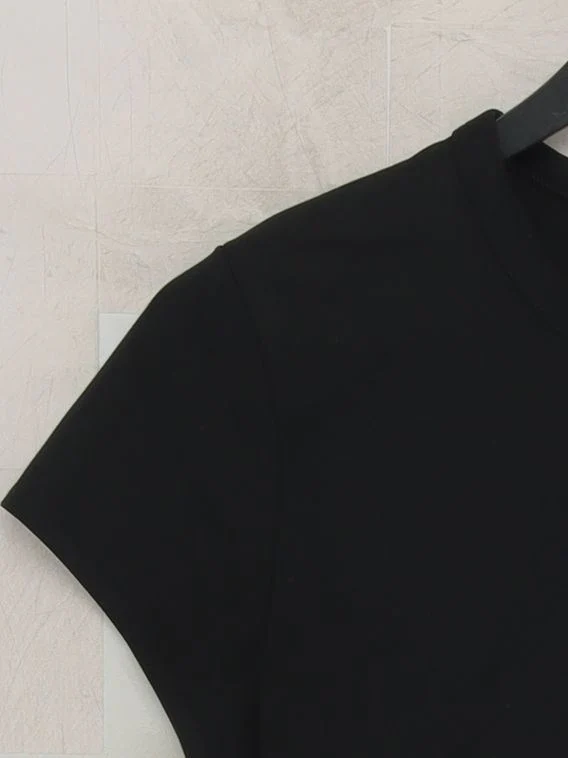 Uniqlo Women's T-Shirt XS Black 100% Other Short Sleeve Round Neck Basic - Image 4