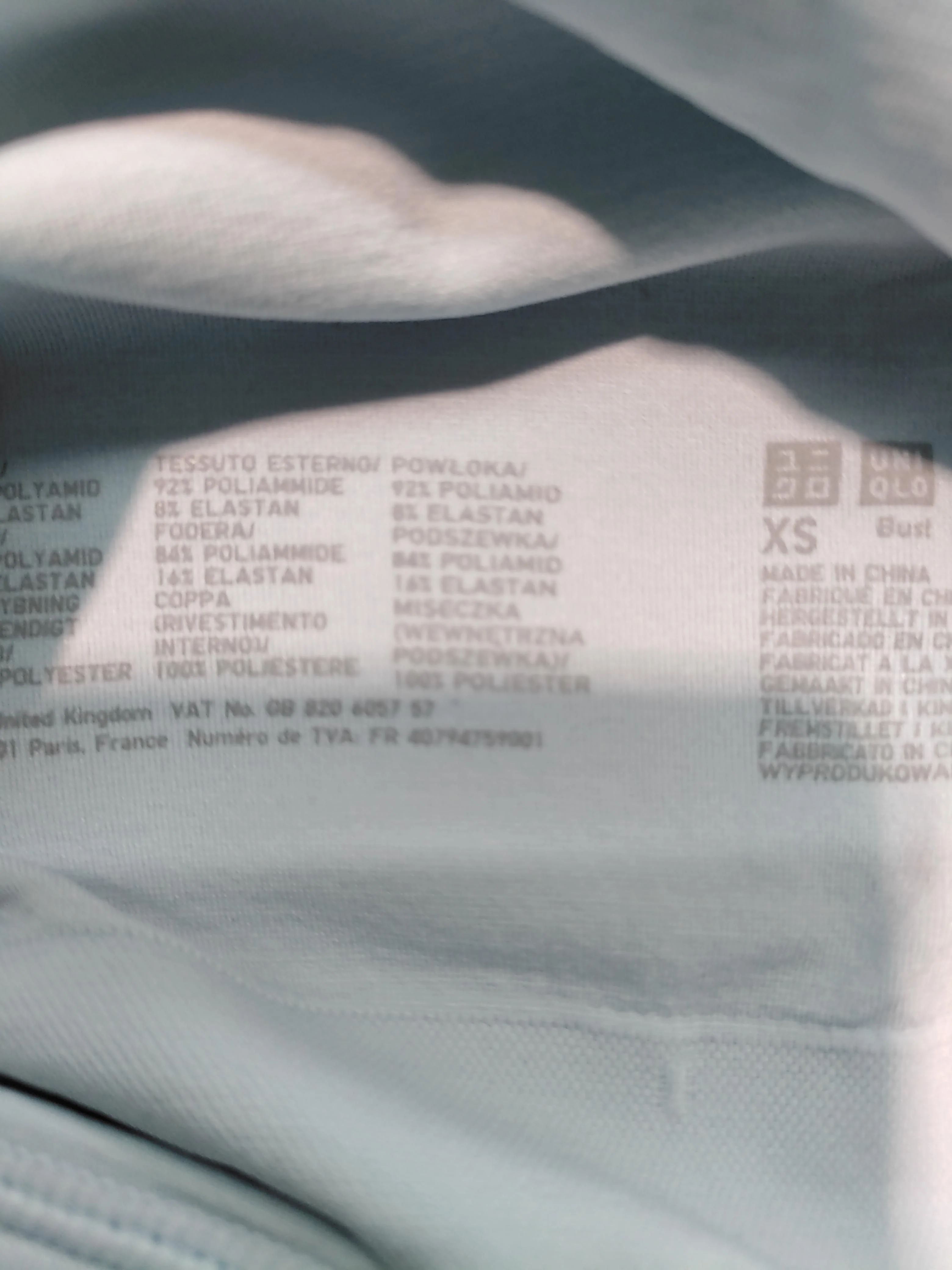 Uniqlo Women's T-Shirt XS Blue Polyamide with Elastane Basic - Image 6