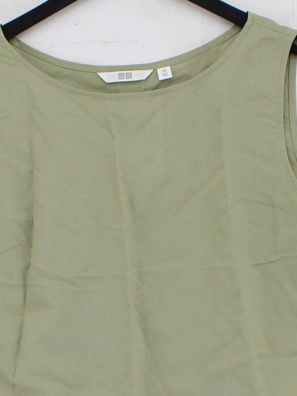 Uniqlo Women's T-Shirt XS Green Viscose with Linen, Cotton Basic - Image 3