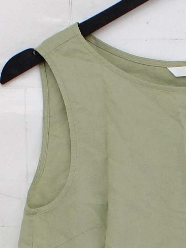 Uniqlo Women's T-Shirt XS Green Viscose with Linen, Cotton Basic - Image 4