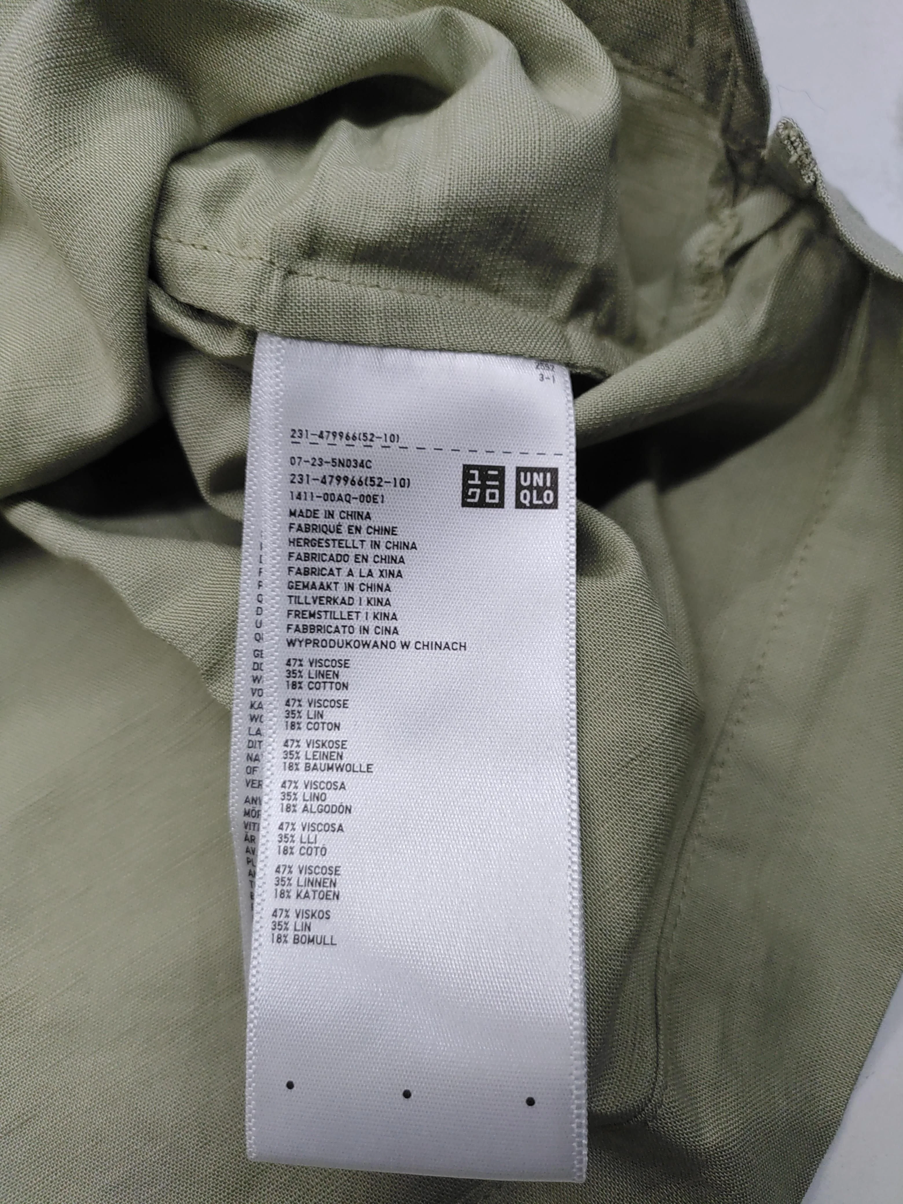 Uniqlo Women's T-Shirt XS Green Viscose with Linen, Cotton Basic - Image 6