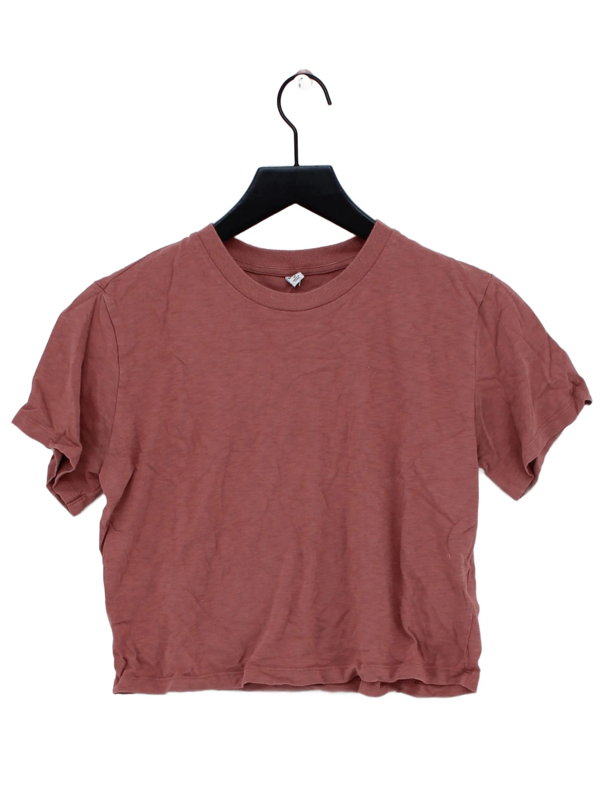 Uniqlo Women's T-Shirt XS Red 100% Cotton Short Sleeve Round Neck Basic